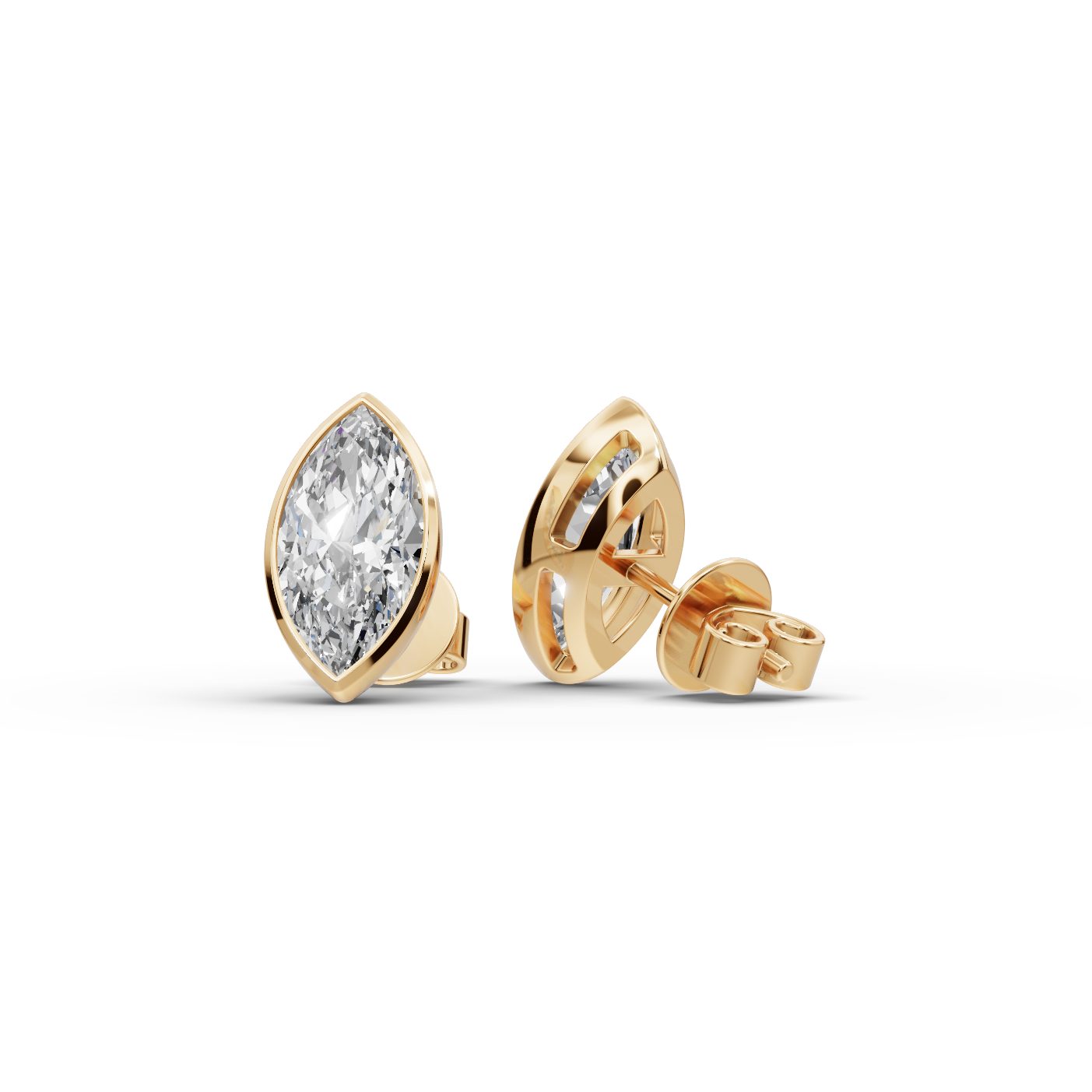 Everlasting Ember Marquise Lab-Grown Diamond Studs Earring in yellow gold