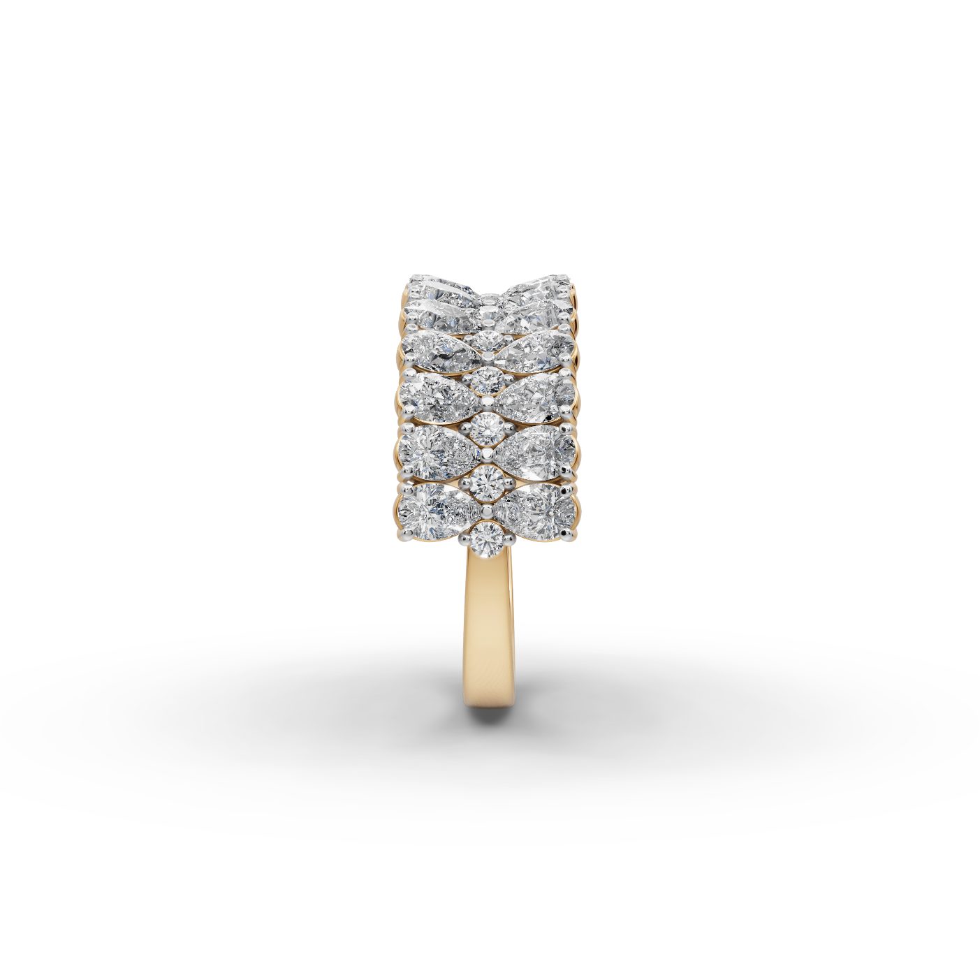 Celestial Bloom Pear Lab-Grown Diamond Bands Ring in yellow gold