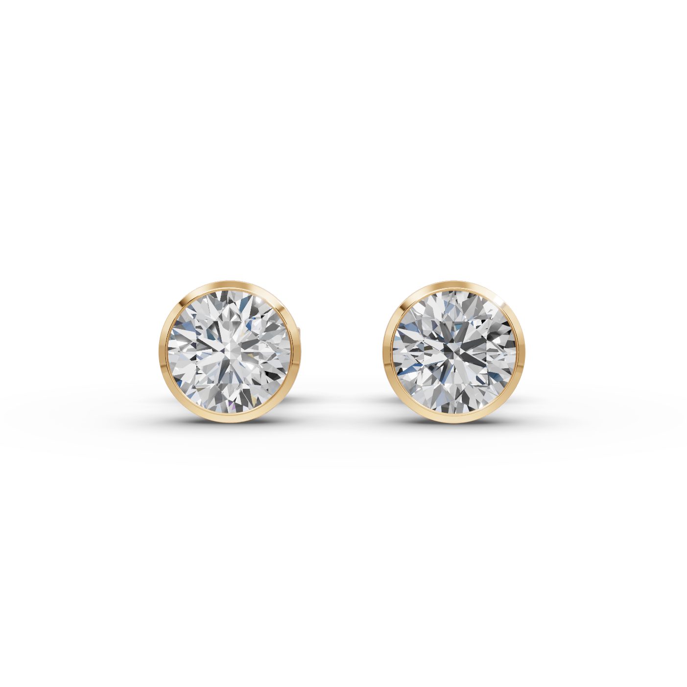 Brilliant Bloom Round Lab-Grown Diamond Studs Earring in yellow gold