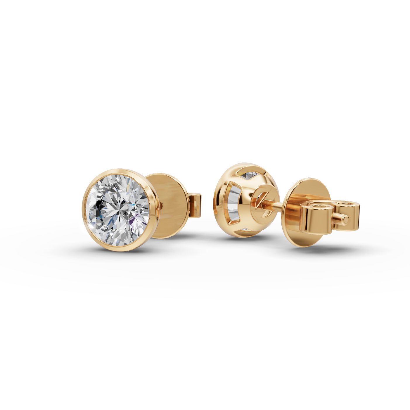 Brilliant Bloom Round Lab-Grown Diamond Studs Earring in yellow gold