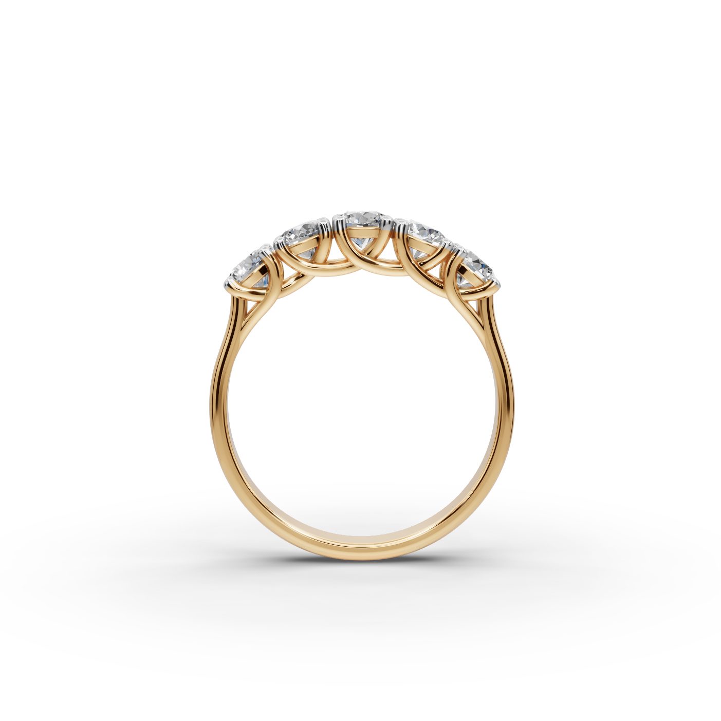 Brilliant Grace Round Lab-Grown Diamond Five Stone Ring in yellow gold
