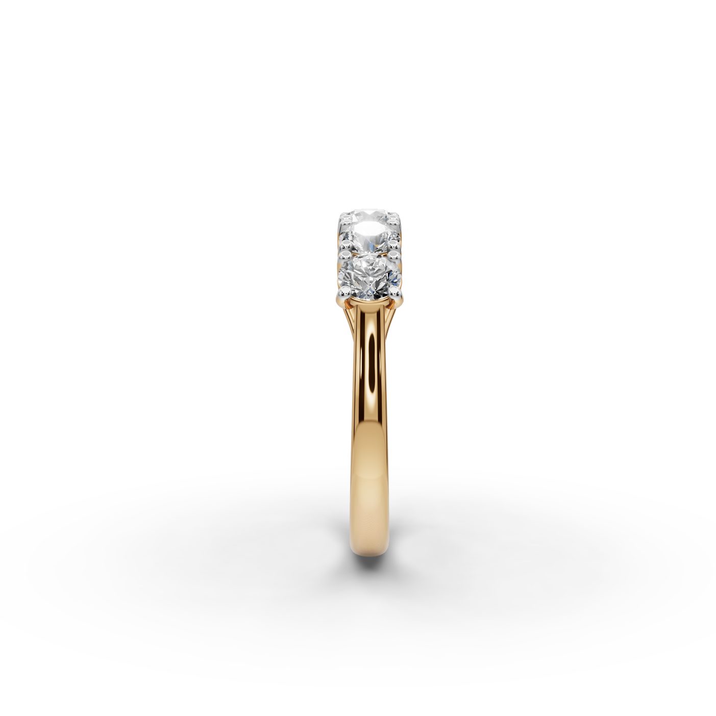 Brilliant Grace Round Lab-Grown Diamond Five Stone Ring in yellow gold