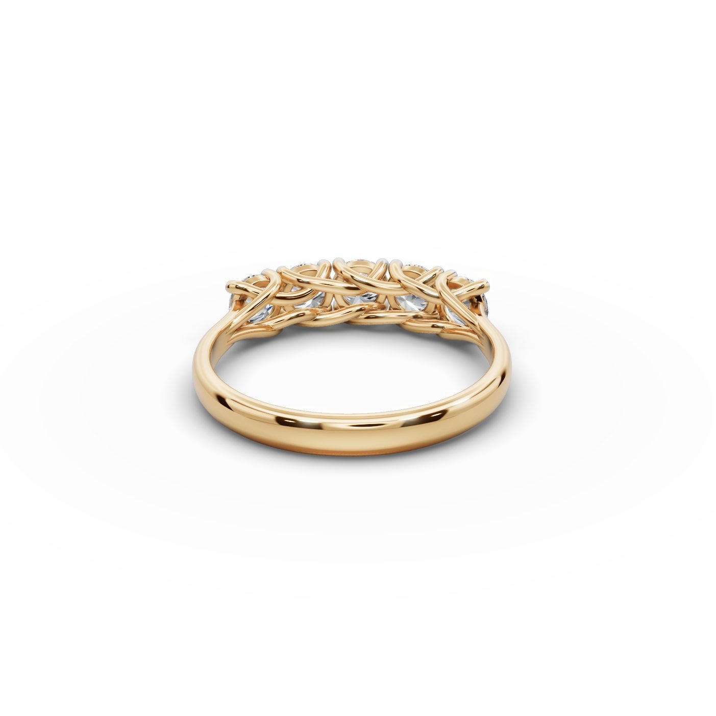 Brilliant Grace Round Lab-Grown Diamond Five Stone Ring in yellow gold