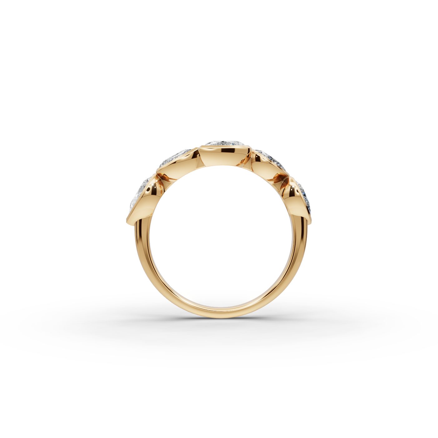 Royal Glow Pear Lab-Grown Diamond Five Stone Ring in yellow gold