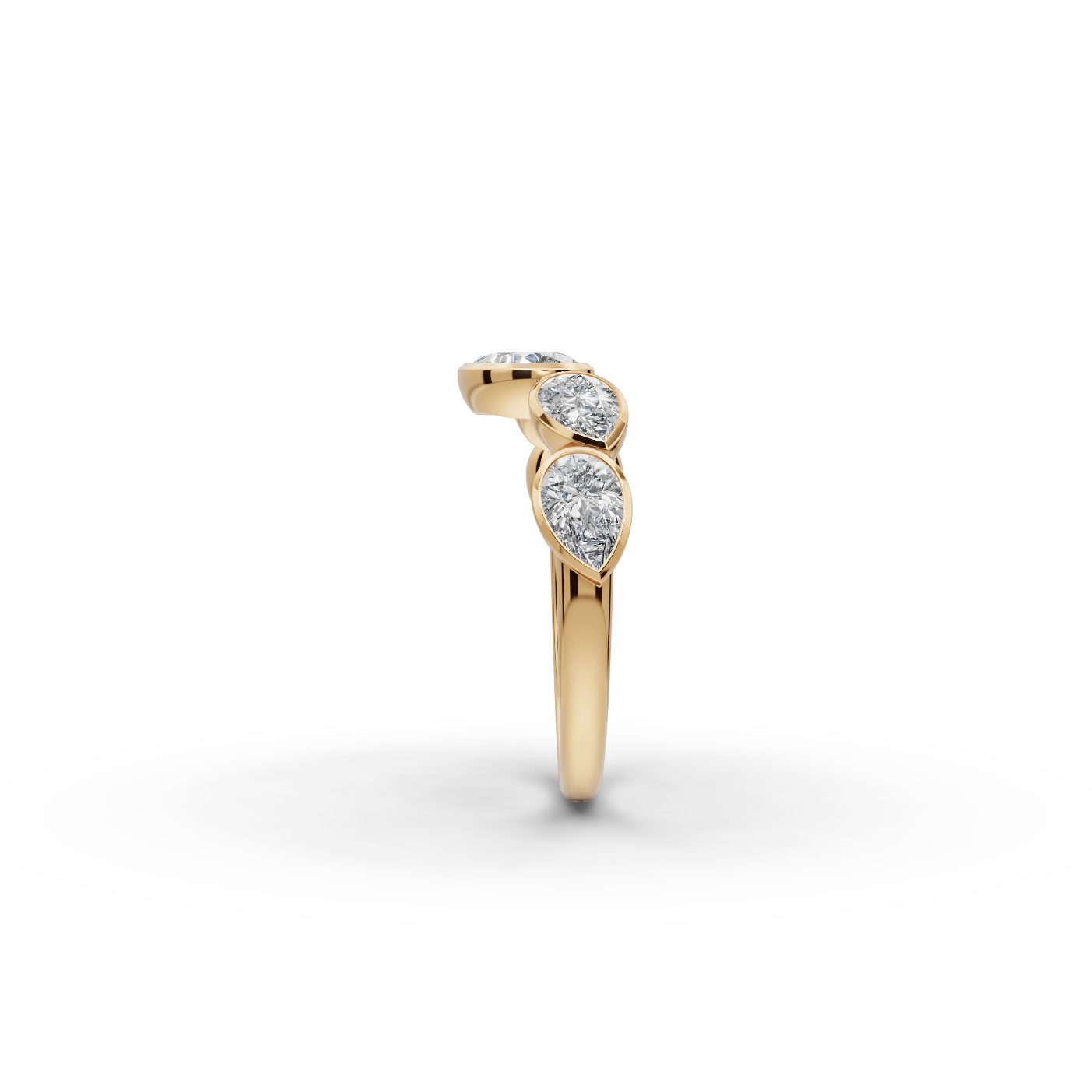 Royal Glow Pear Lab-Grown Diamond Five Stone Ring in yellow gold