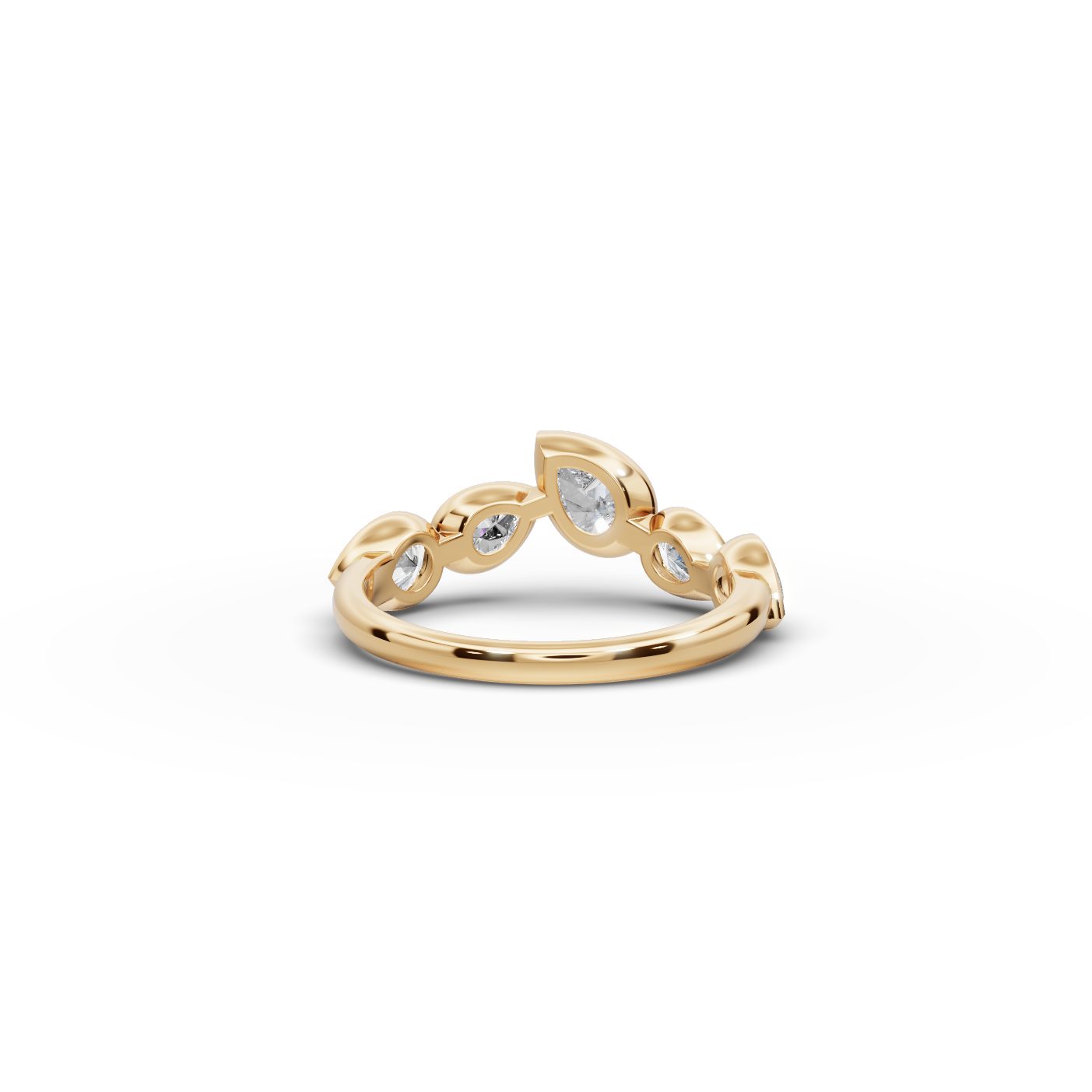 Royal Glow Pear Lab-Grown Diamond Five Stone Ring in yellow gold