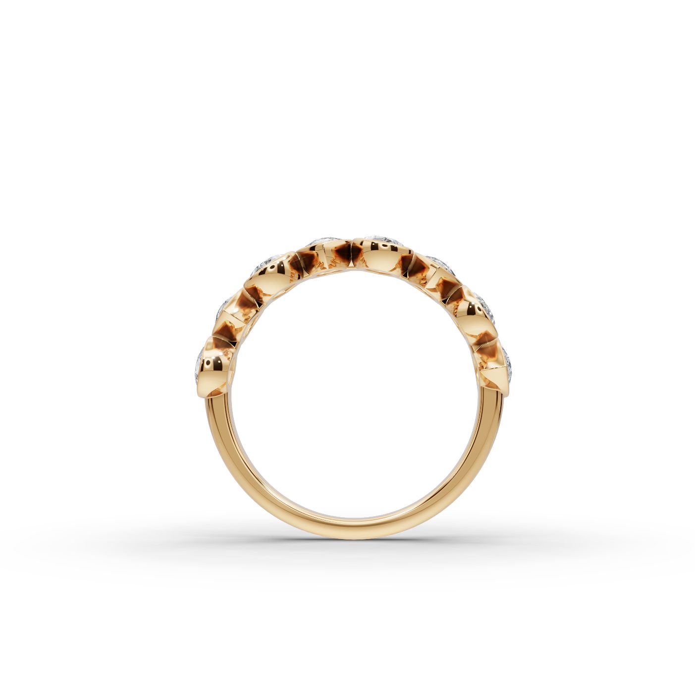 Everlasting Cascade Pear Lab-Grown Diamond Bands Ring in yellow gold