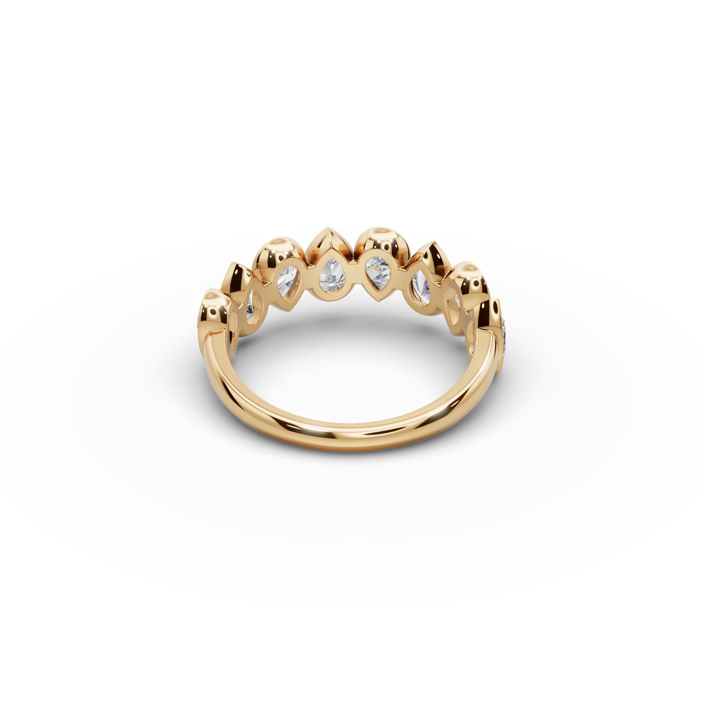 Everlasting Cascade Pear Lab-Grown Diamond Bands Ring in yellow gold