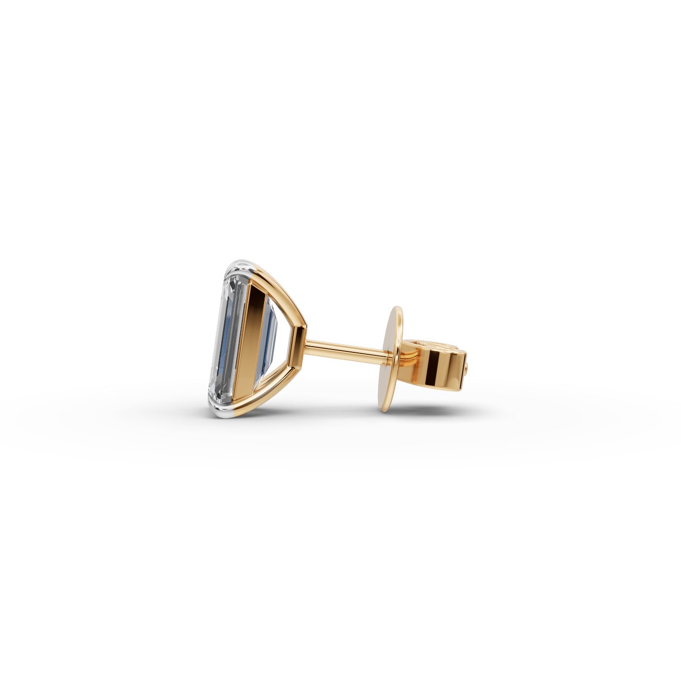 Majestic Ember Emerald Lab-Grown Diamond Studs Earring in yellow gold