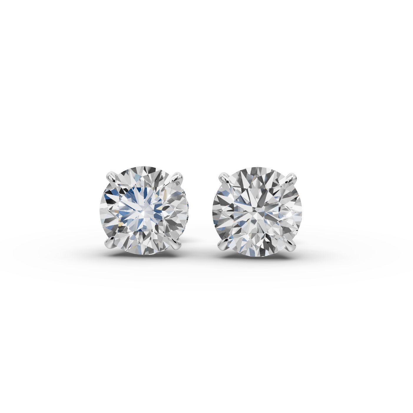 Serene Aura Round Lab-Grown Diamond Studs Earring in white gold