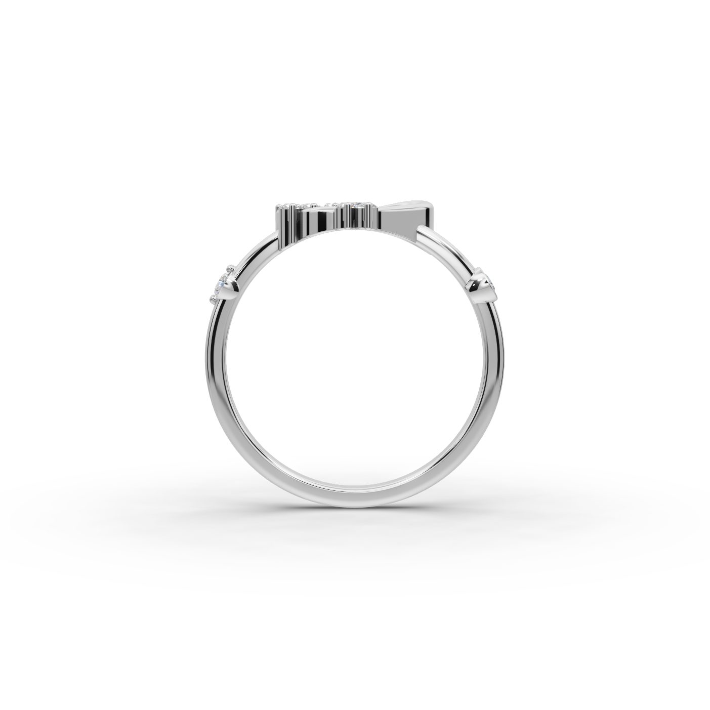 Enduring Whisper Heart Lab-Grown Diamond Silver Ring in silver