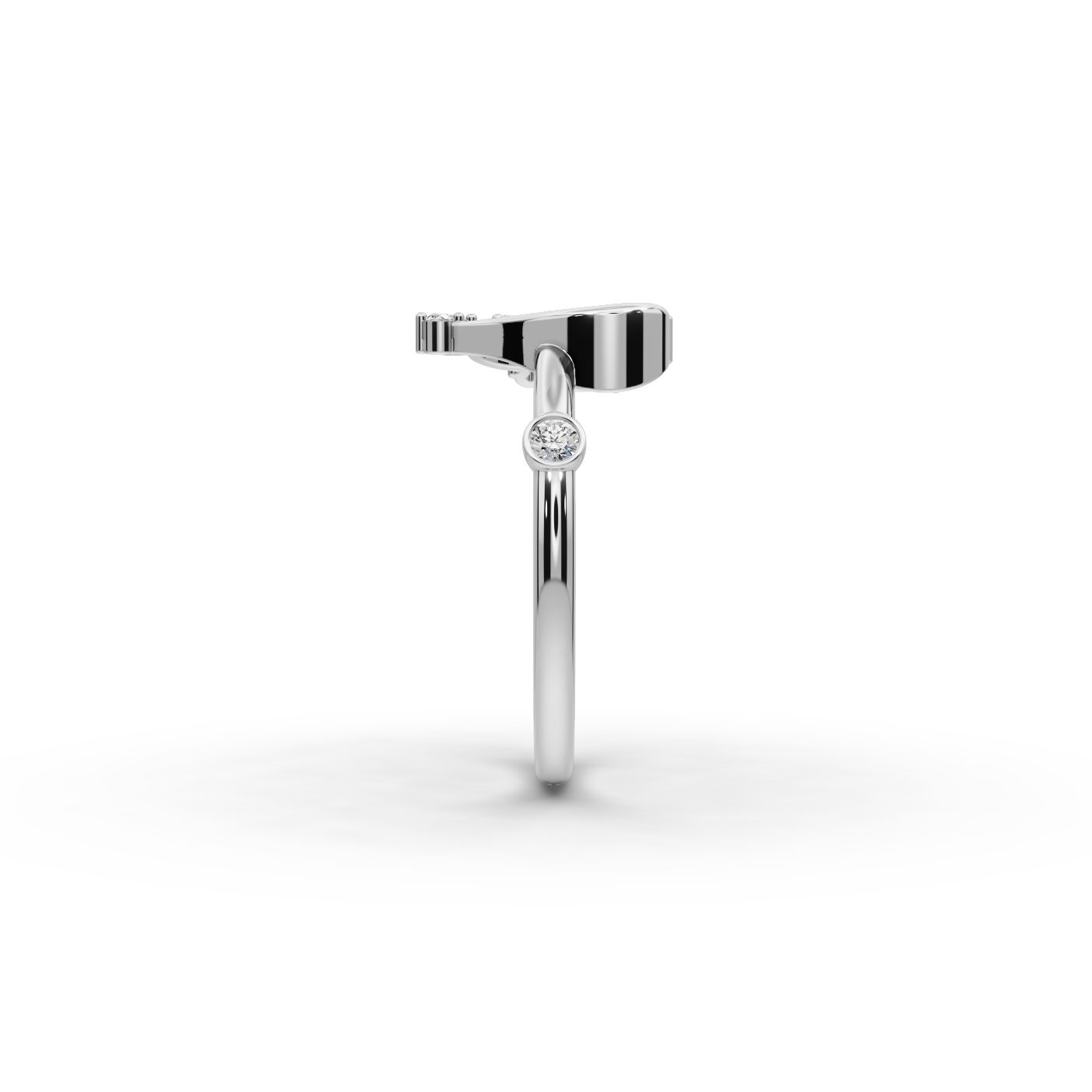 Enduring Whisper Heart Lab-Grown Diamond Silver Ring in silver