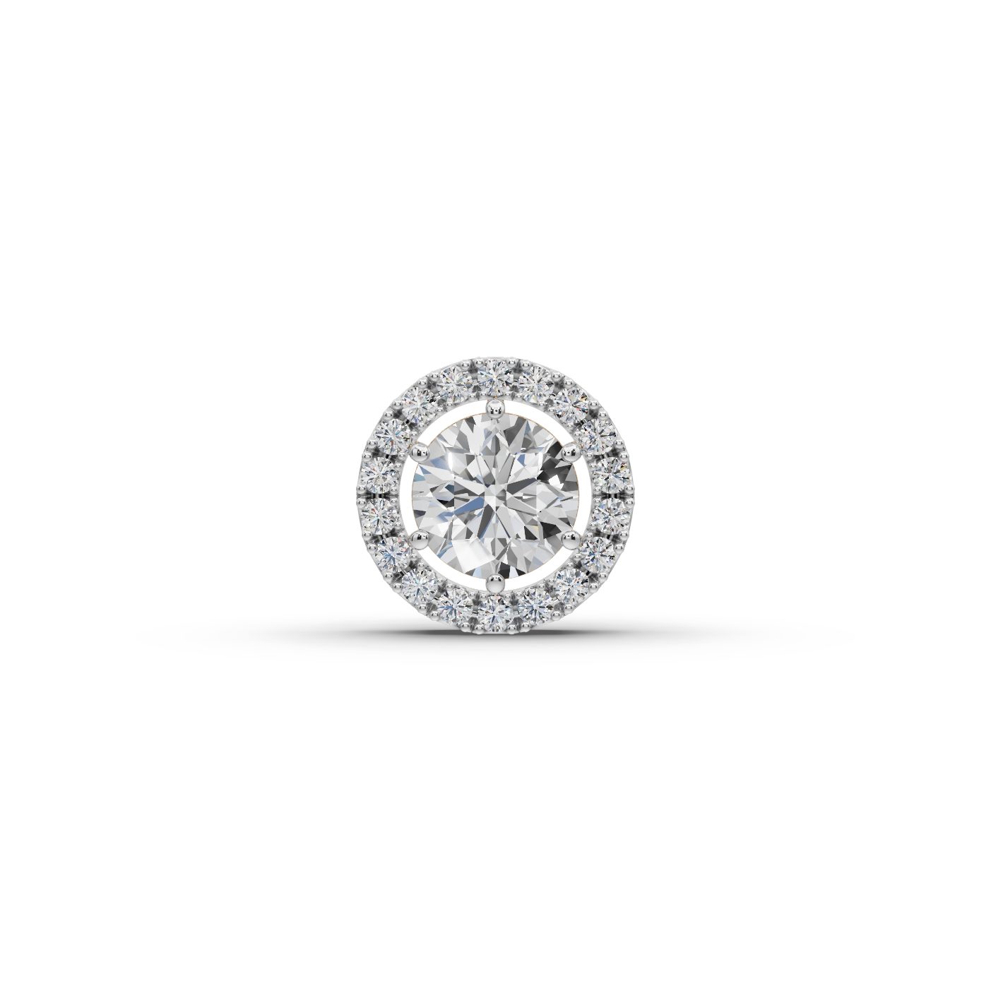 Everlasting Ember Round Lab-Grown Diamond Halo Pendant in yellow gold, set with lab-grown diamonds