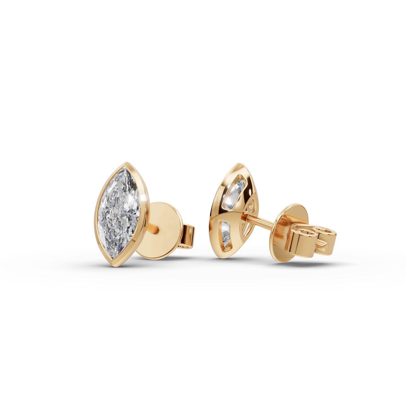 Serene Muse Marquise Lab-Grown Diamond Studs Earring in yellow gold