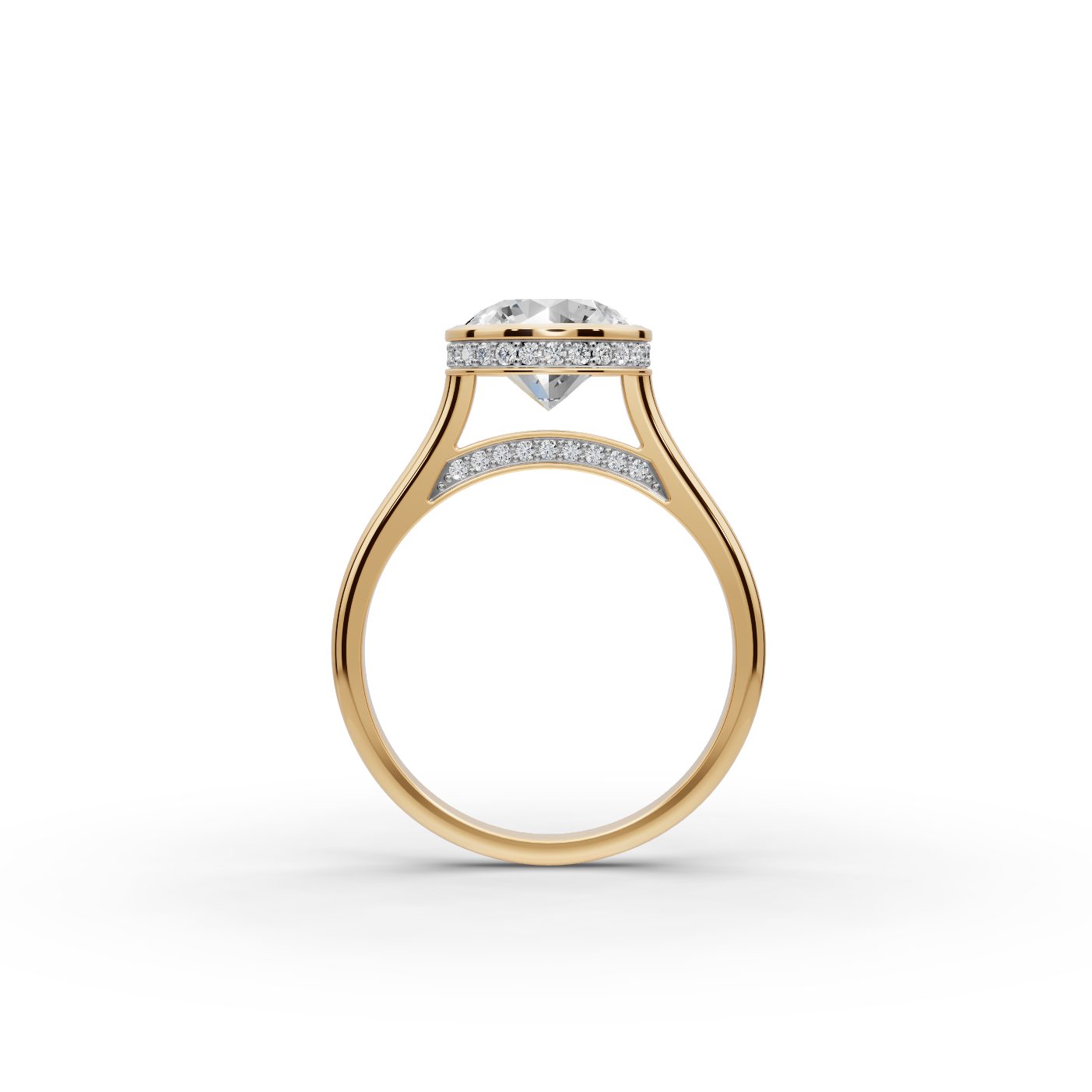 Delicate Sparkle Round Lab-Grown Diamond Solitaire Ring in yellow gold