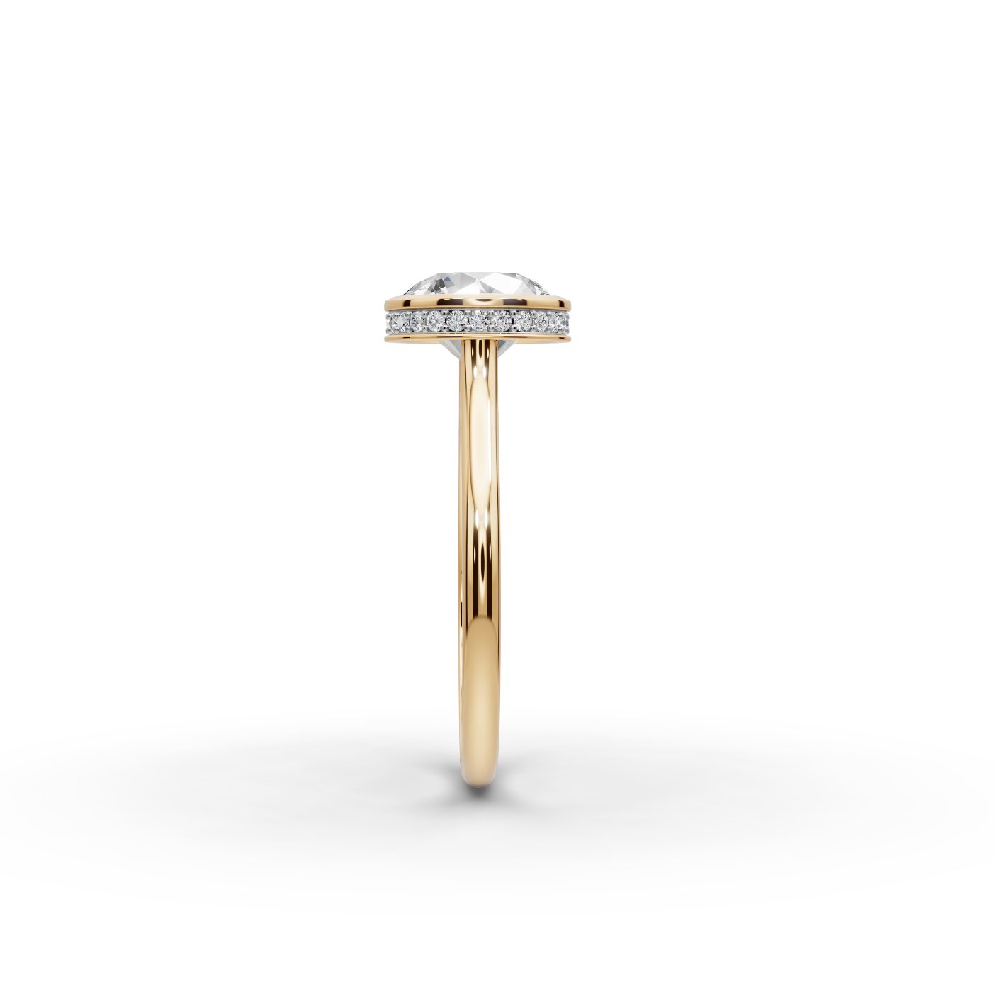 Delicate Sparkle Round Lab-Grown Diamond Solitaire Ring in yellow gold