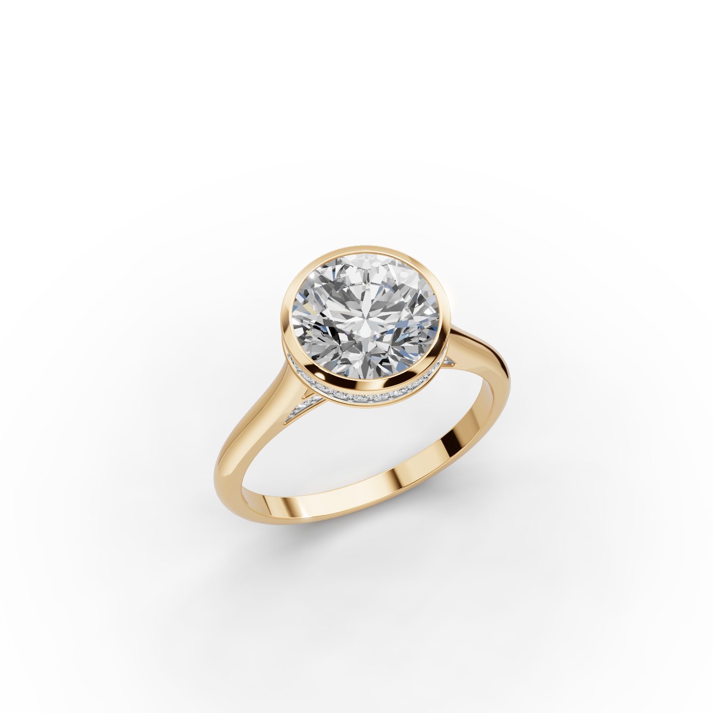 Delicate Sparkle Round Lab-Grown Diamond Solitaire Ring in yellow gold