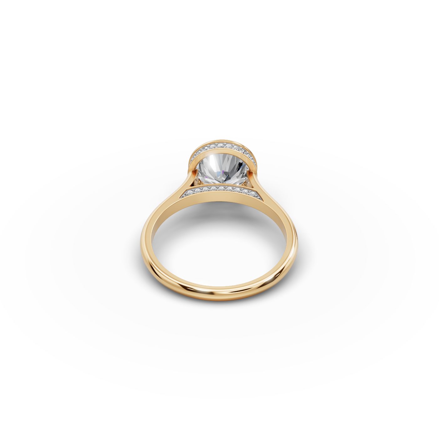 Delicate Sparkle Round Lab-Grown Diamond Solitaire Ring in yellow gold
