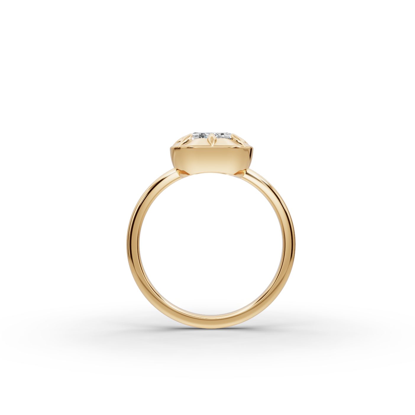 Classic Bloom Emerald Lab-Grown Diamond Solitaire Ring in yellow gold