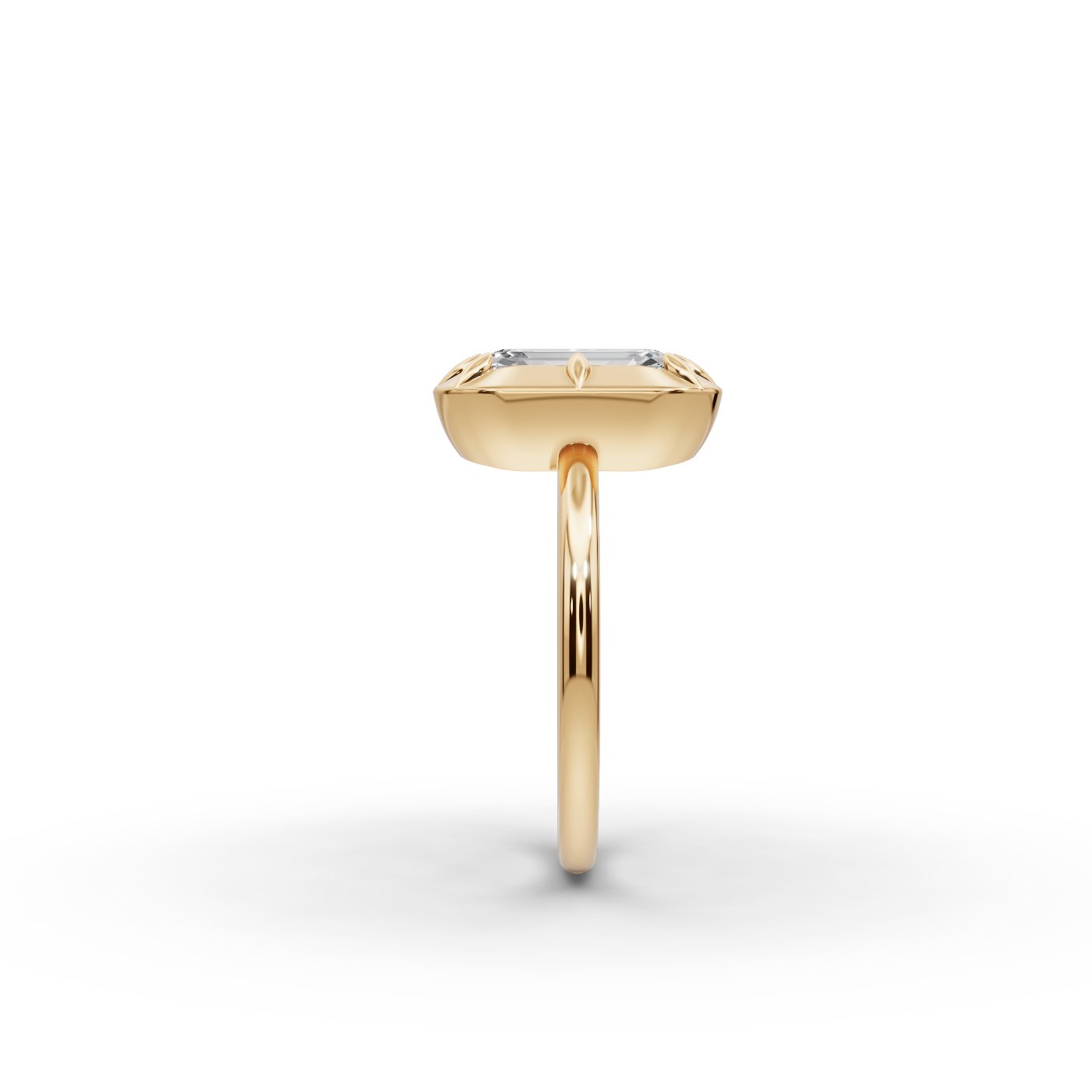Classic Bloom Emerald Lab-Grown Diamond Solitaire Ring in yellow gold