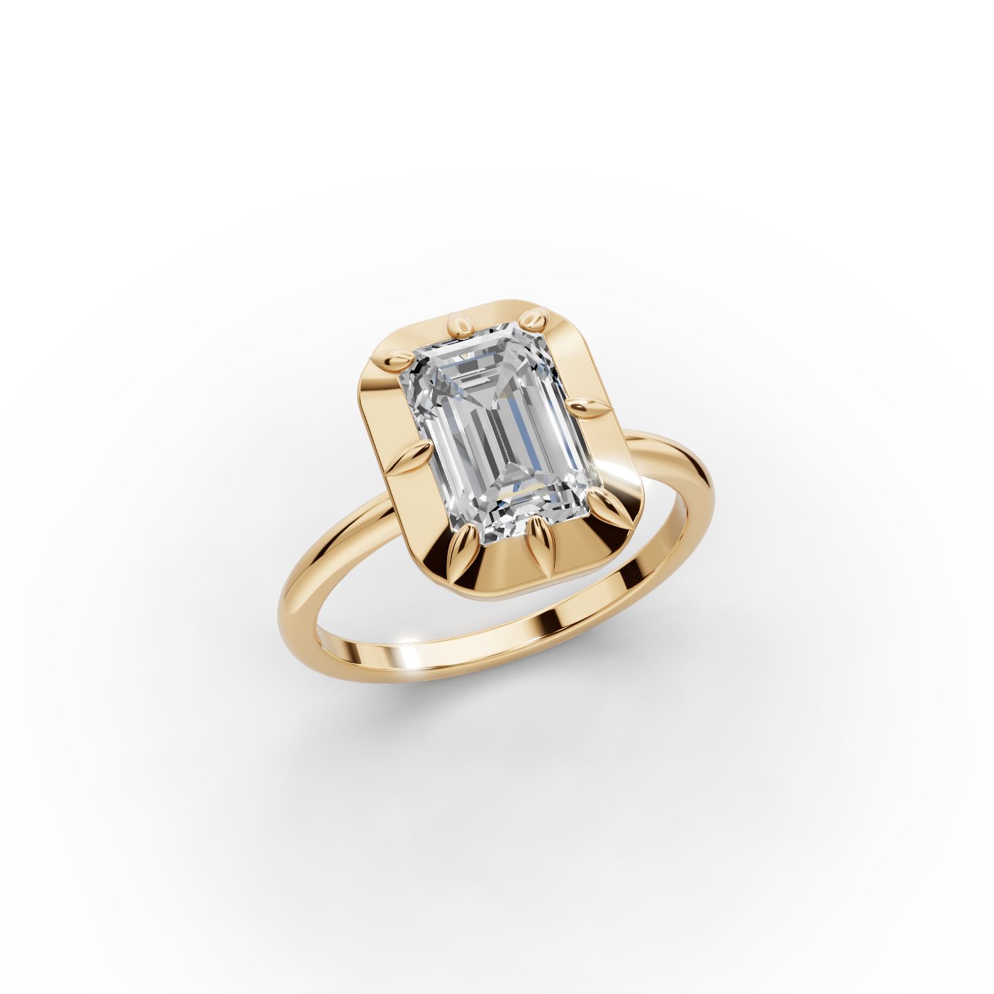 Classic Bloom Emerald Lab-Grown Diamond Solitaire Ring in yellow gold