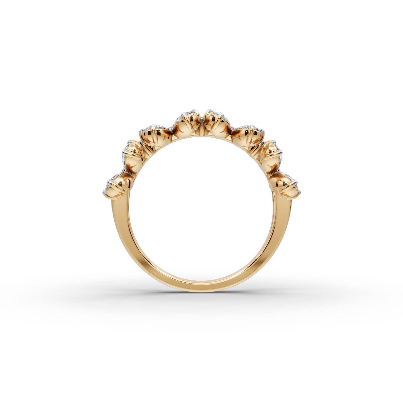 Classic Dew Pear Lab-Grown Diamond Bands Ring in yellow gold