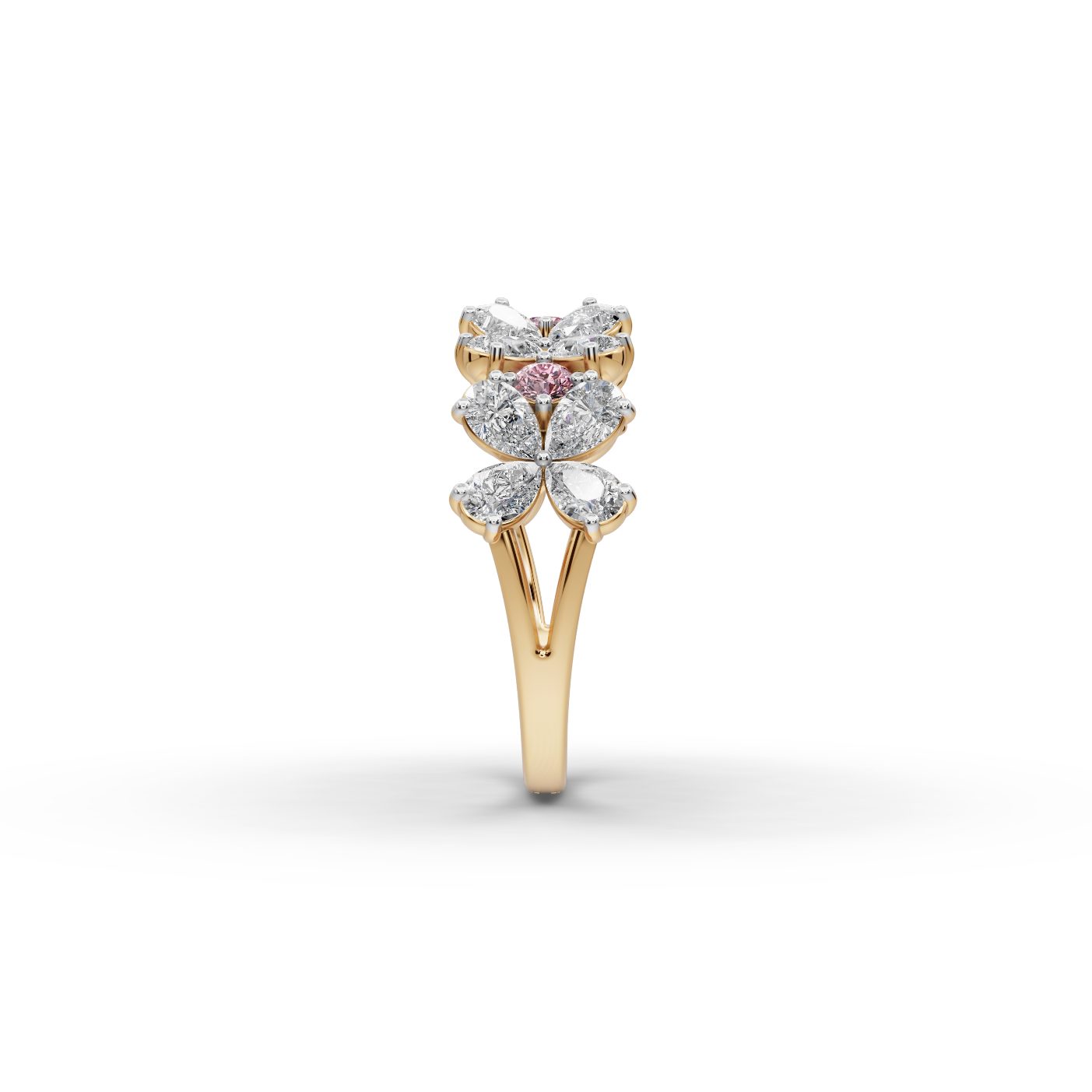 Classic Dew Pear Lab-Grown Diamond Bands Ring in yellow gold