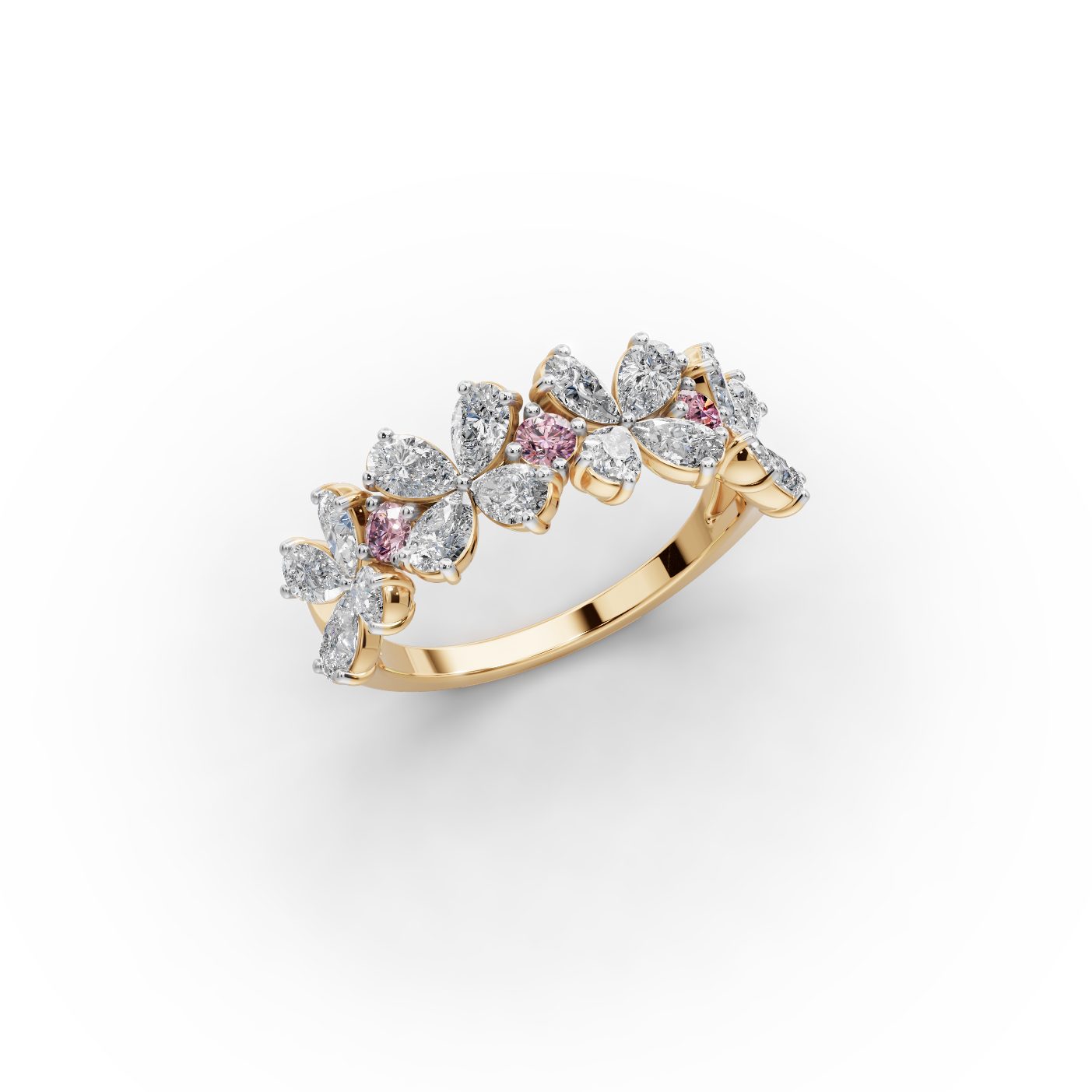 Classic Dew Pear Lab-Grown Diamond Bands Ring in yellow gold