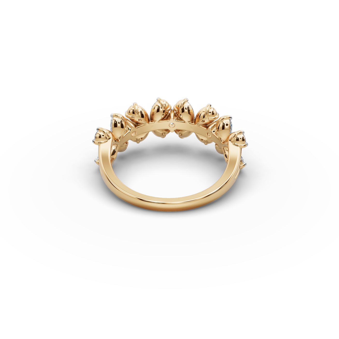 Classic Dew Pear Lab-Grown Diamond Bands Ring in yellow gold