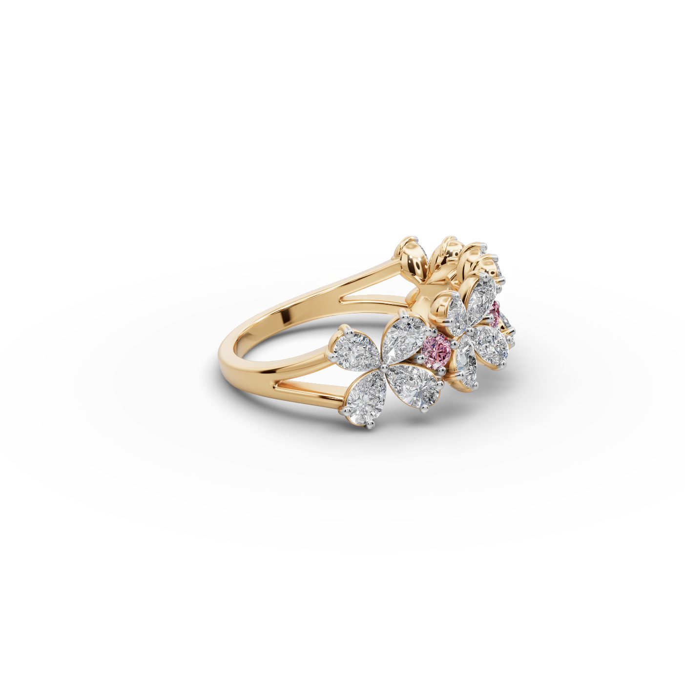 Classic Dew Pear Lab-Grown Diamond Bands Ring in yellow gold