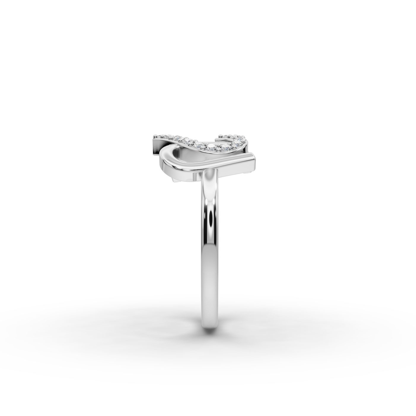 Royal Bloom I Love You Lab-Grown Diamond Silver Ring in silver