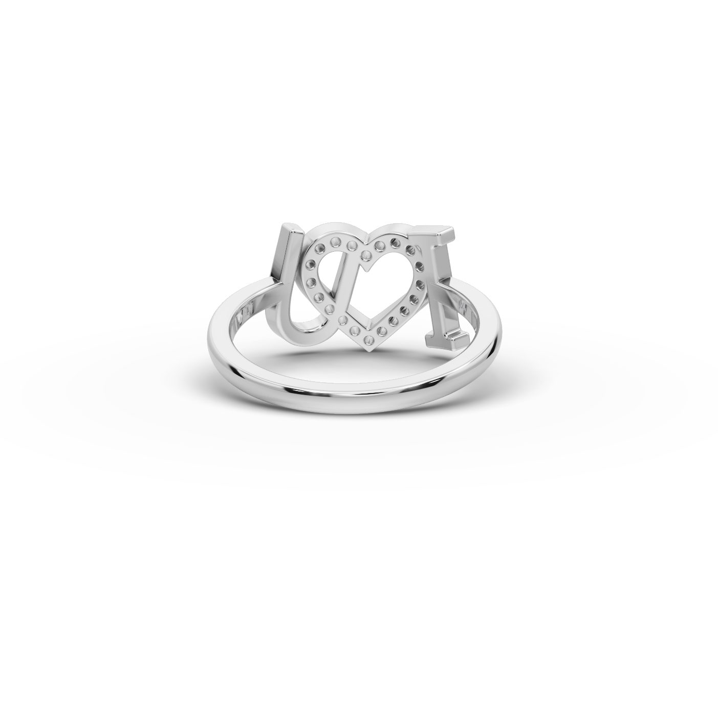 Royal Bloom I Love You Lab-Grown Diamond Silver Ring in silver