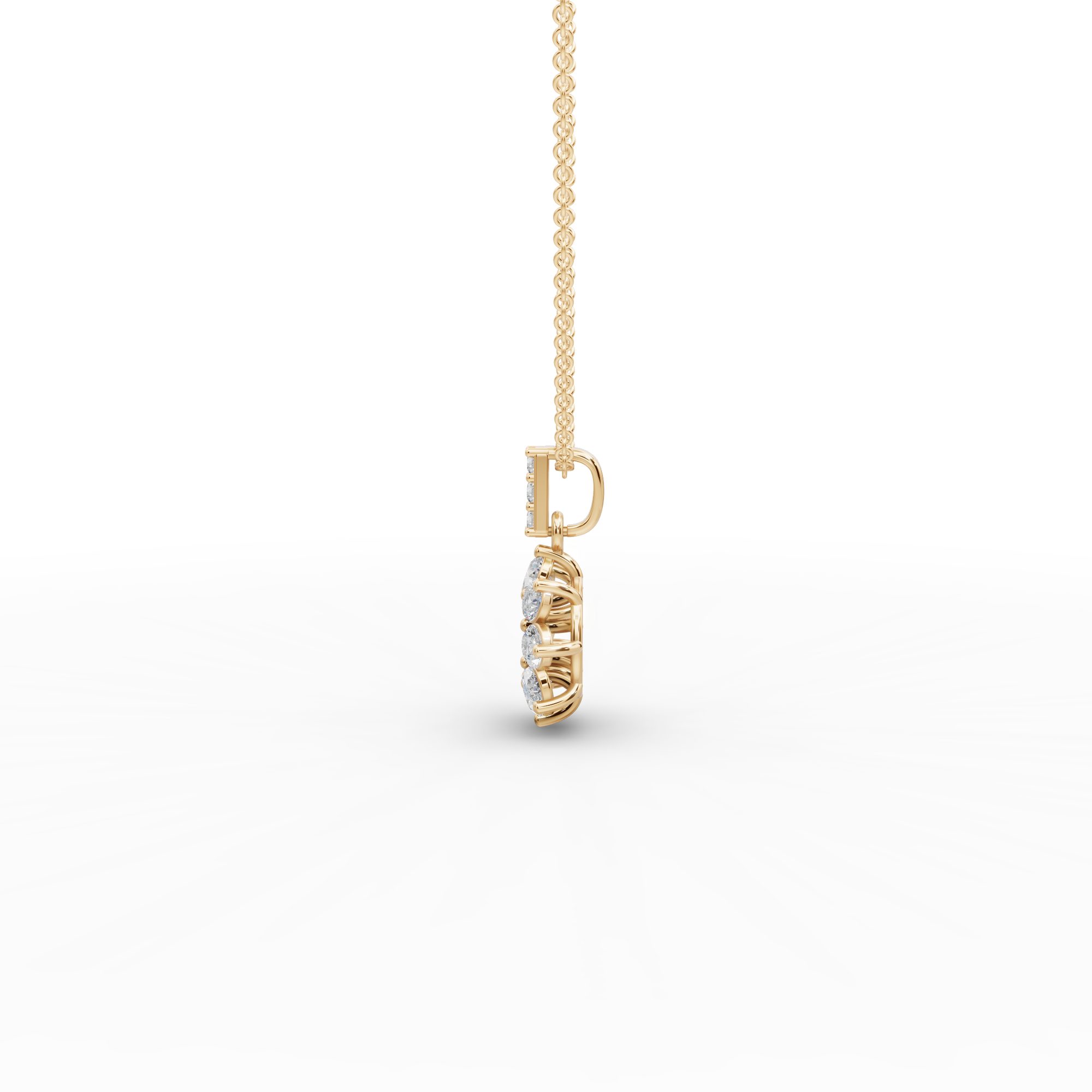 Infinite Sparkle Round Lab-Grown Diamond Cluster Pendant in yellow gold