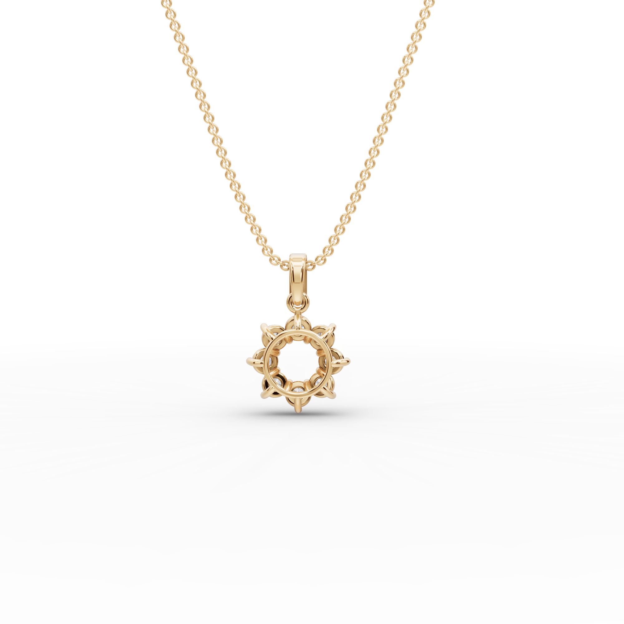 Infinite Sparkle Round Lab-Grown Diamond Cluster Pendant in yellow gold