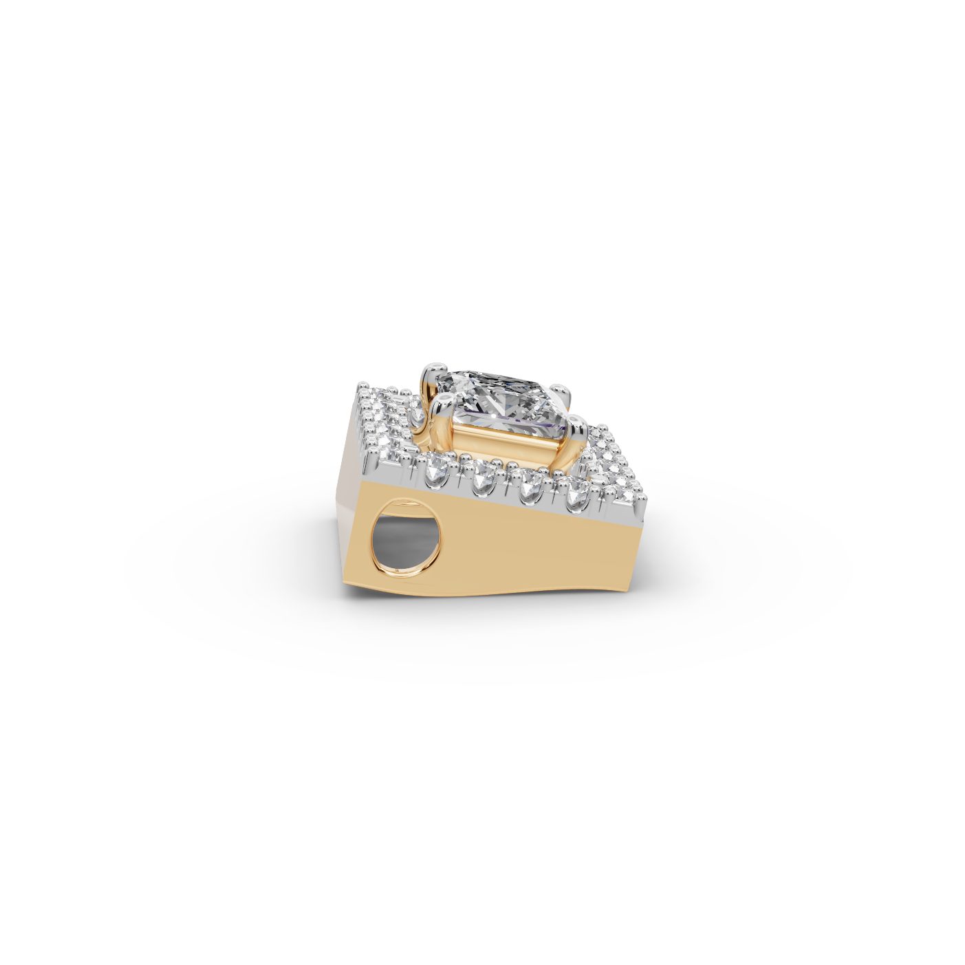 Endless Promise Princess Lab-Grown Diamond Halo Pendant in yellow gold