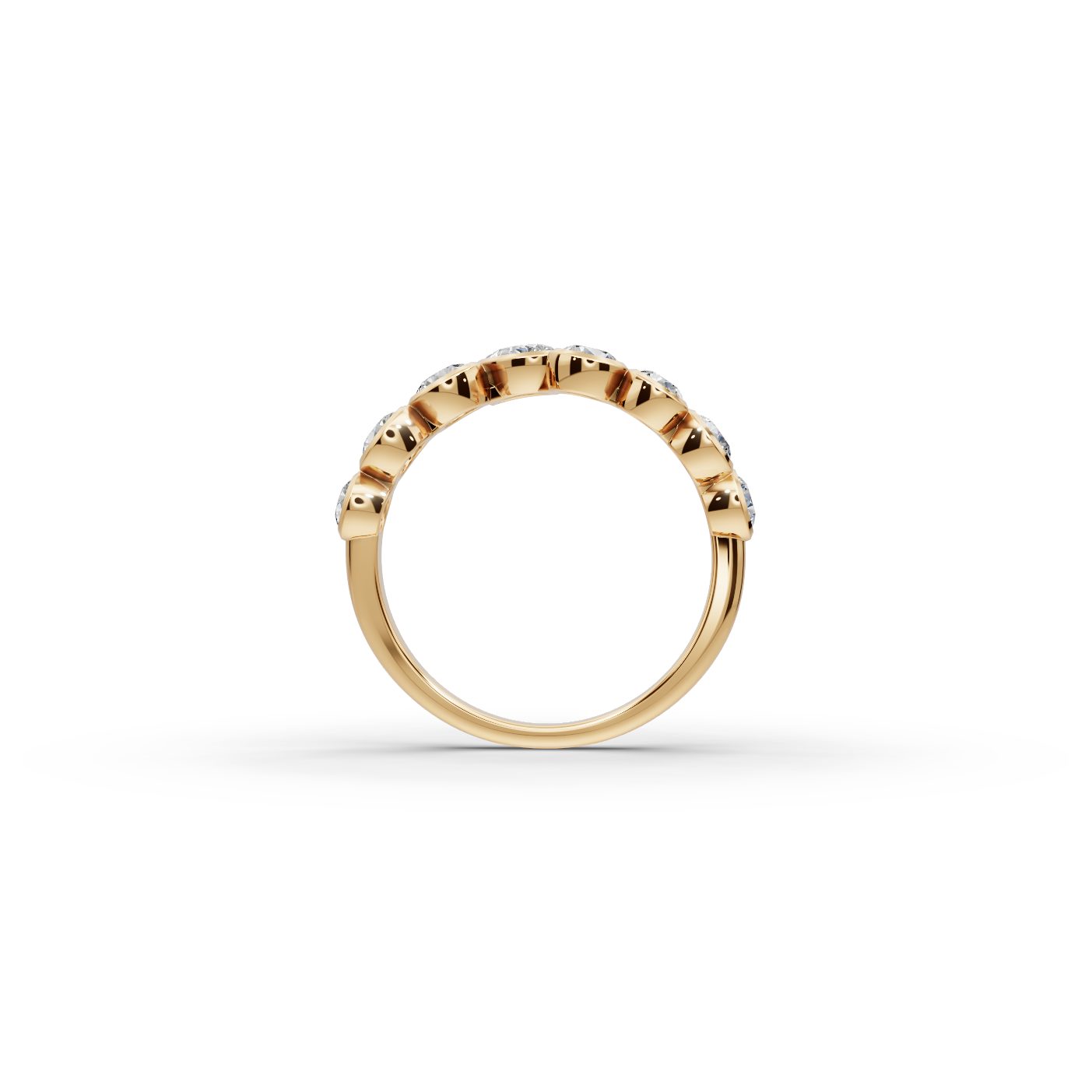 Midnight Signature Round Lab-Grown Diamond Bands Ring in yellow gold