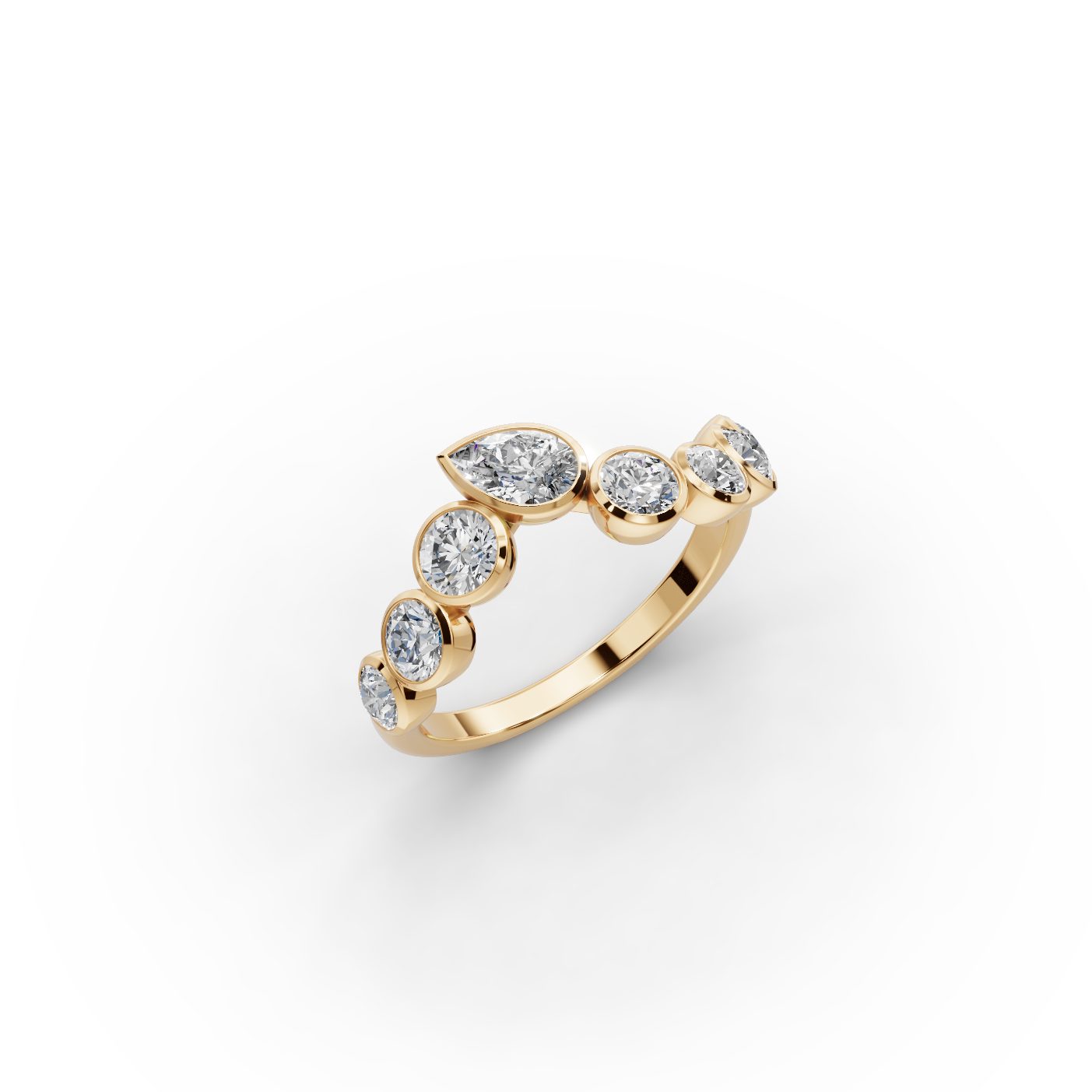 Midnight Signature Round Lab-Grown Diamond Bands Ring in yellow gold