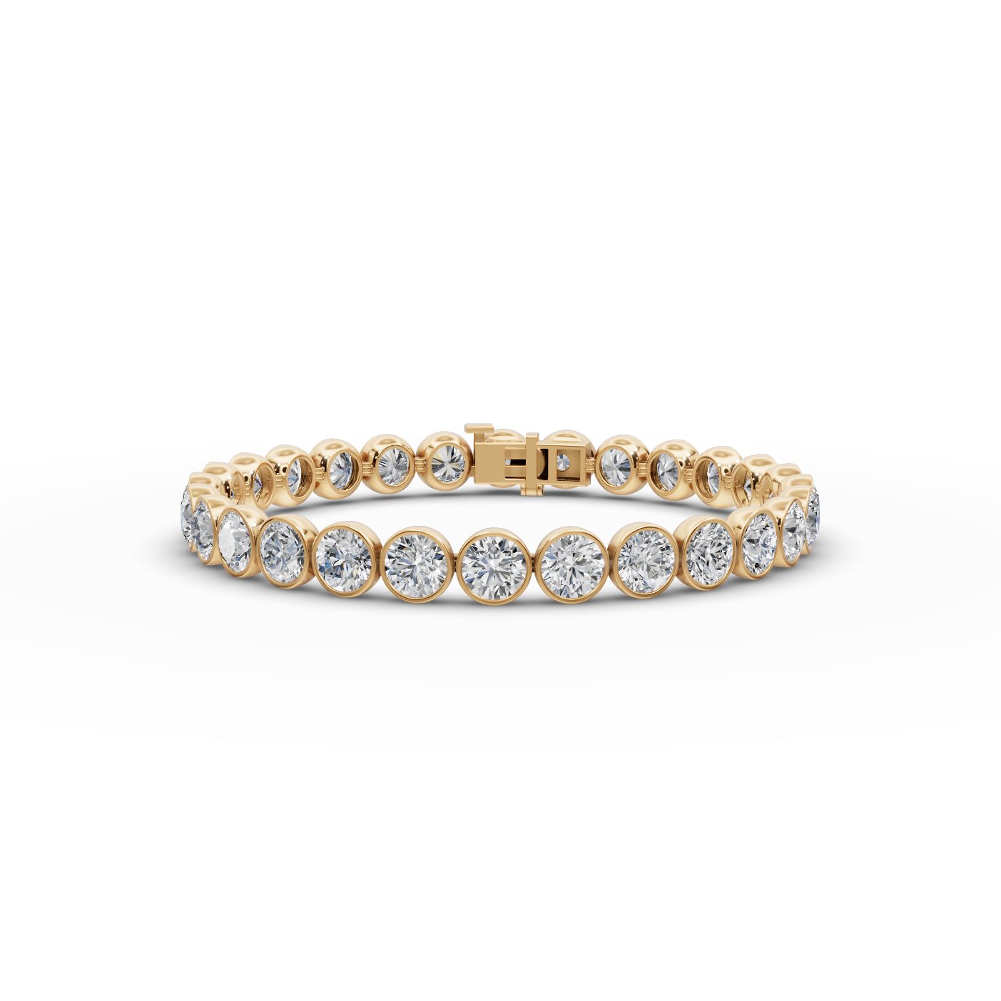 Timeless Light Round Lab-Grown Diamond Tennis Bracelet in yellow gold, set with lab-grown diamonds