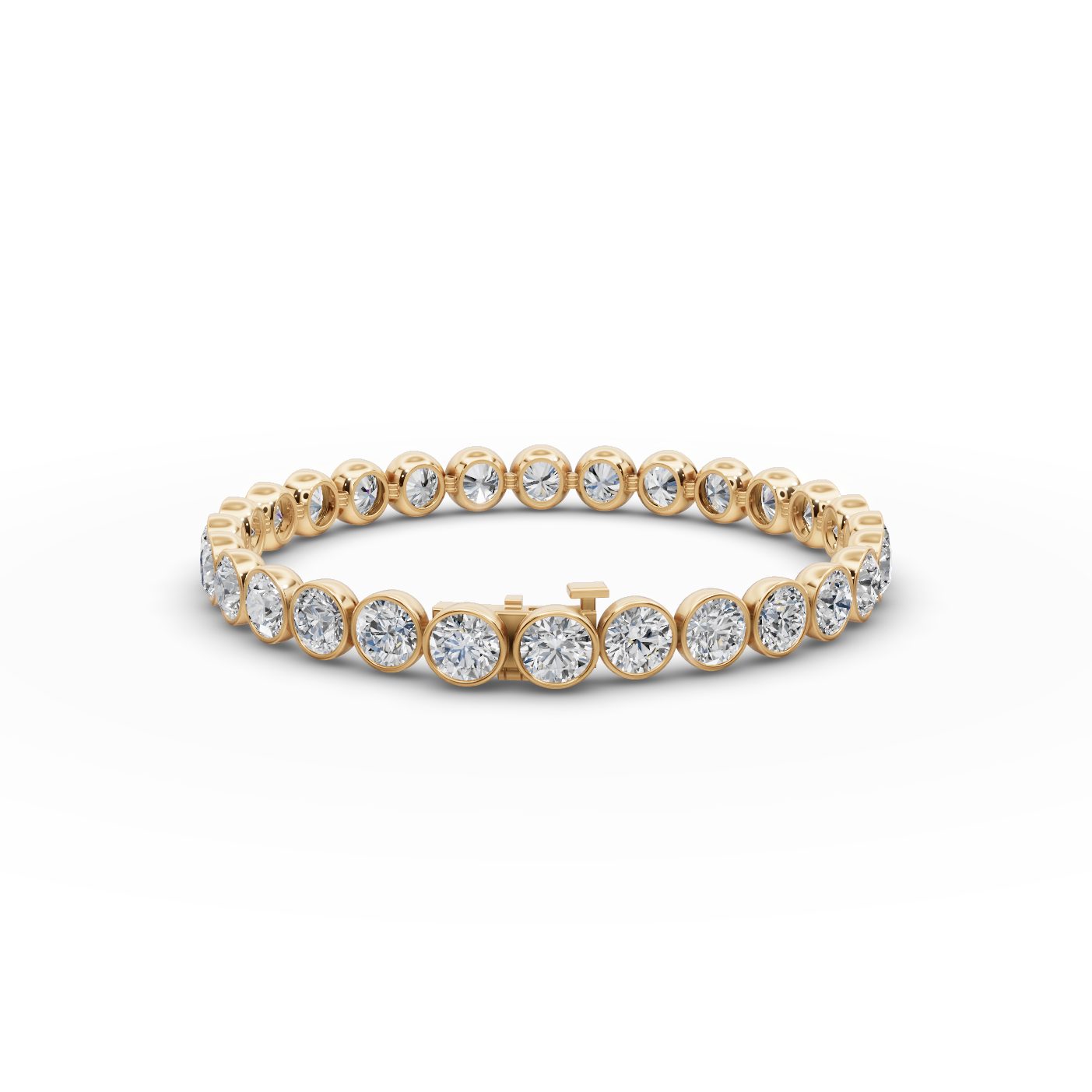 Timeless Light Round Lab-Grown Diamond Tennis Bracelet in yellow gold