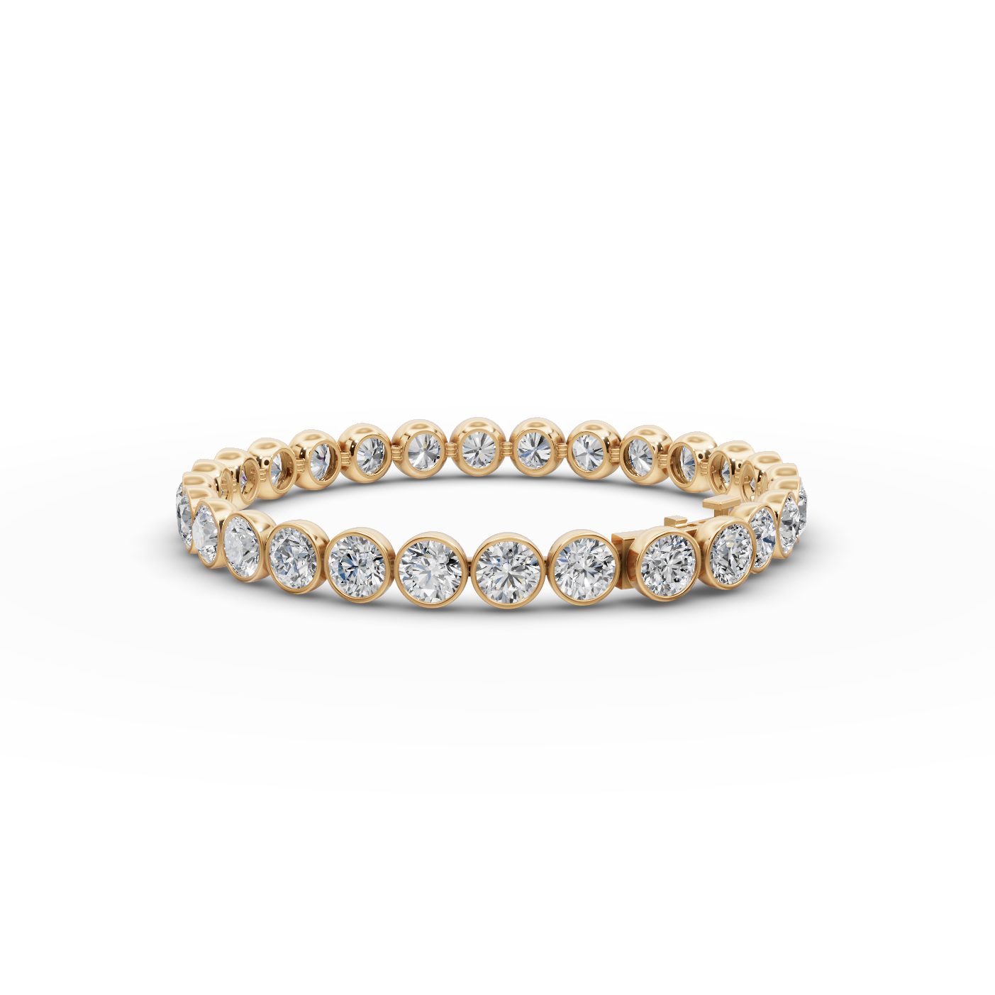 Timeless Light Round Lab-Grown Diamond Tennis Bracelet in yellow gold