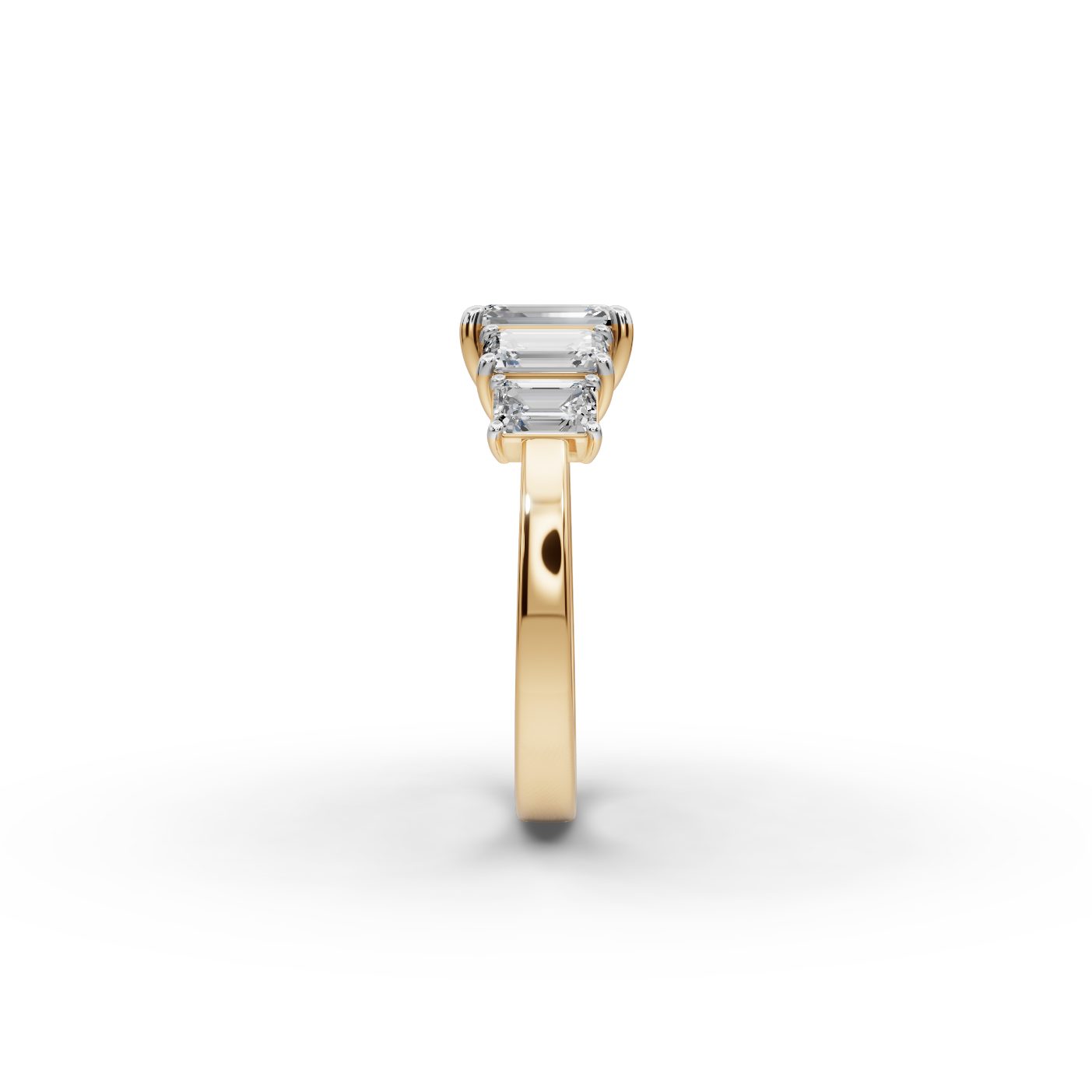 Opulent Muse Emerald Lab-Grown Diamond Five Stone Ring in yellow gold