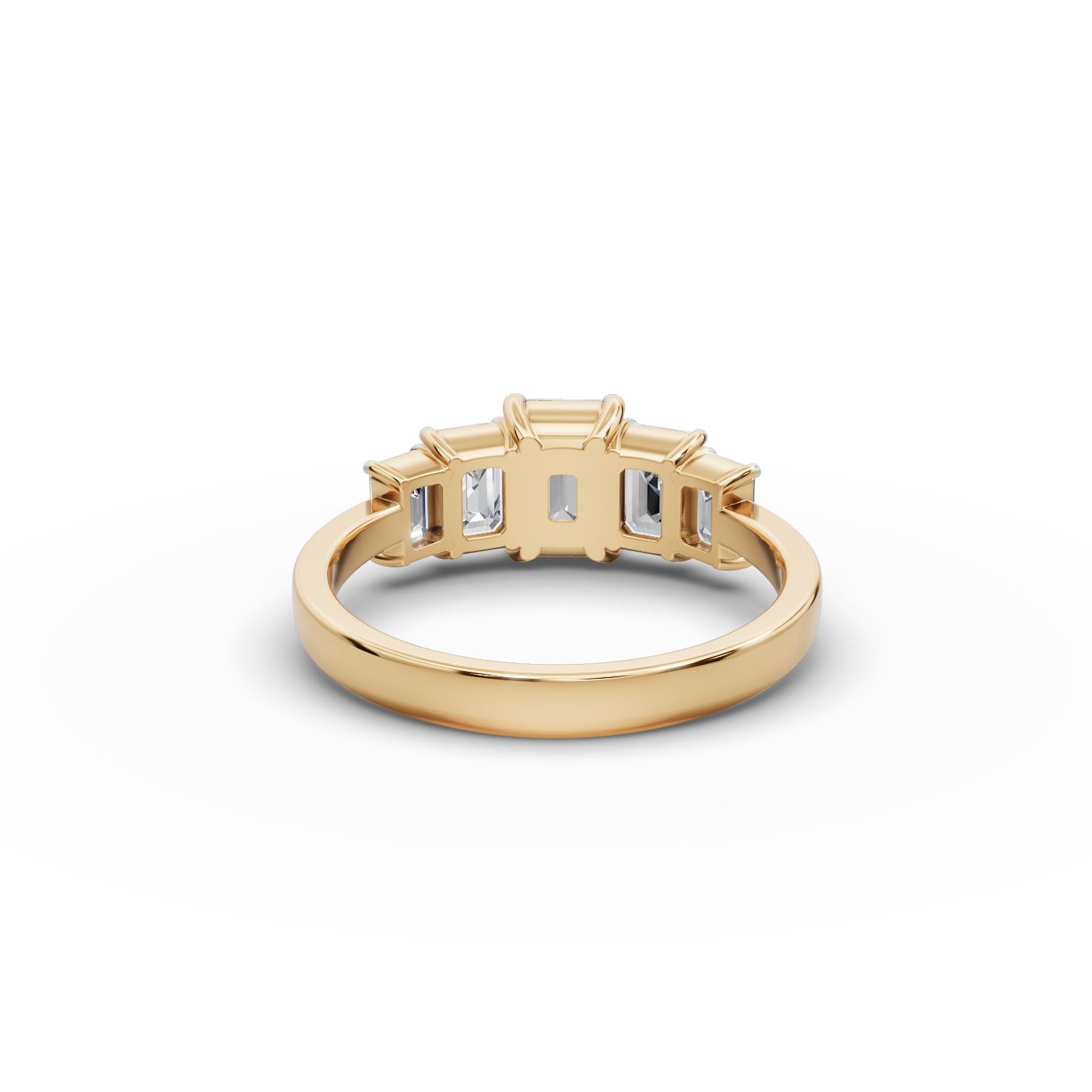 Opulent Muse Emerald Lab-Grown Diamond Five Stone Ring in yellow gold