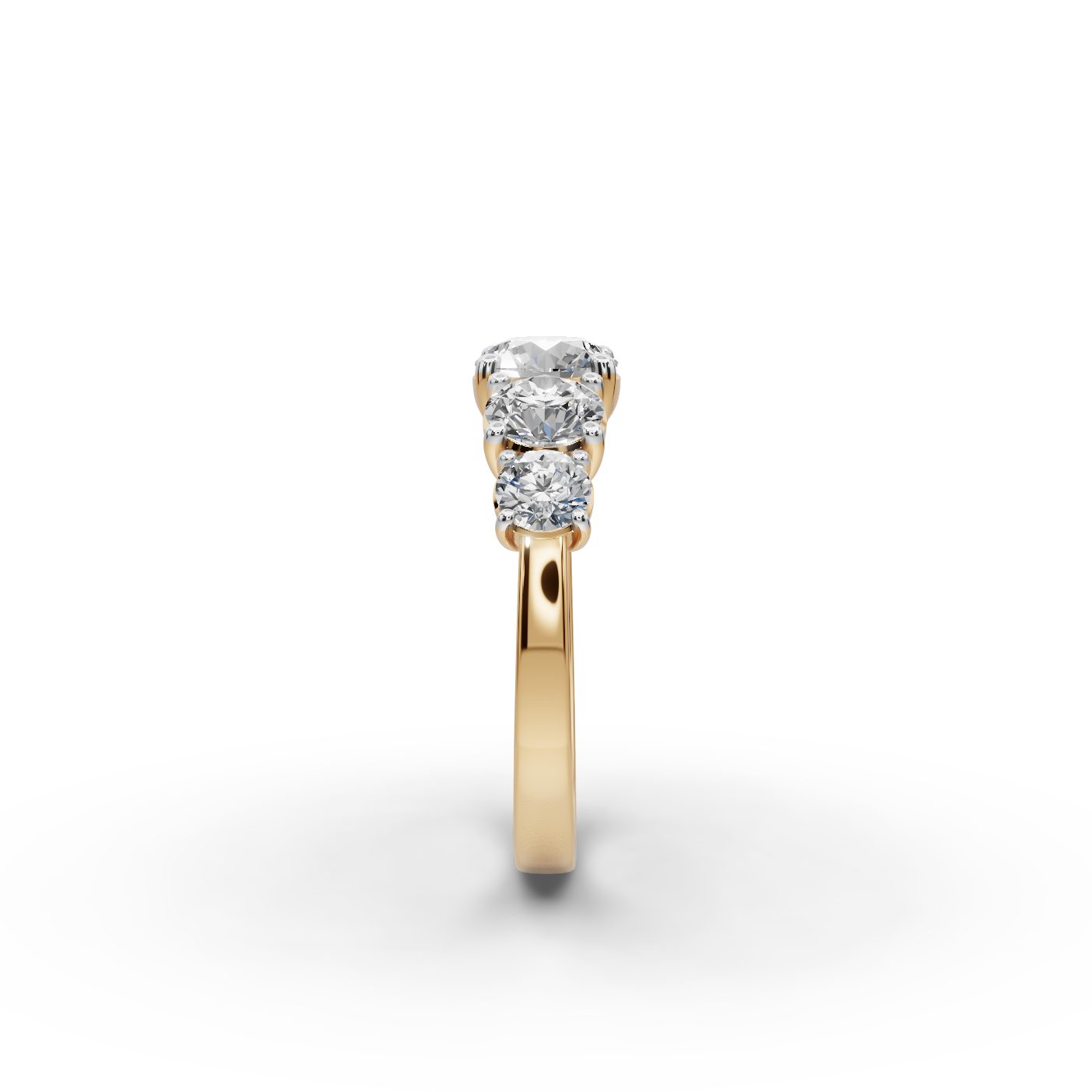 Midnight Ember Round Lab-Grown Diamond Five Stone Ring in yellow gold