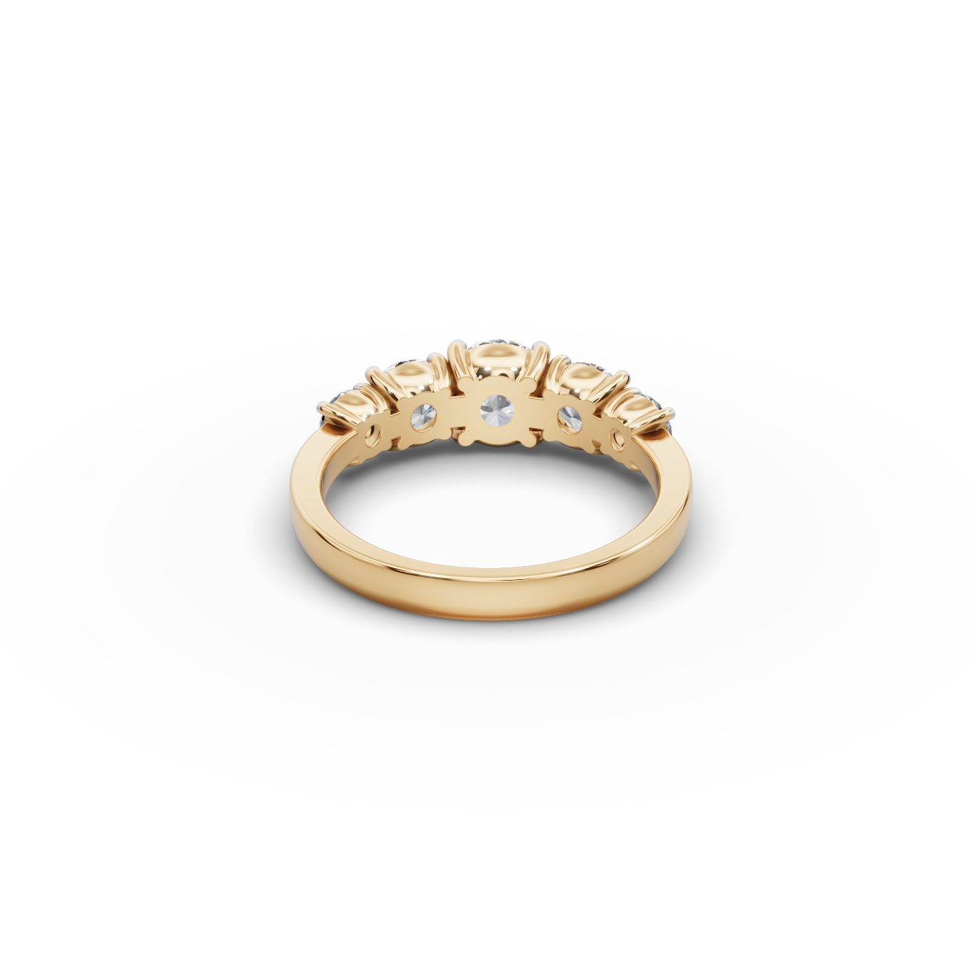 Midnight Ember Round Lab-Grown Diamond Five Stone Ring in yellow gold