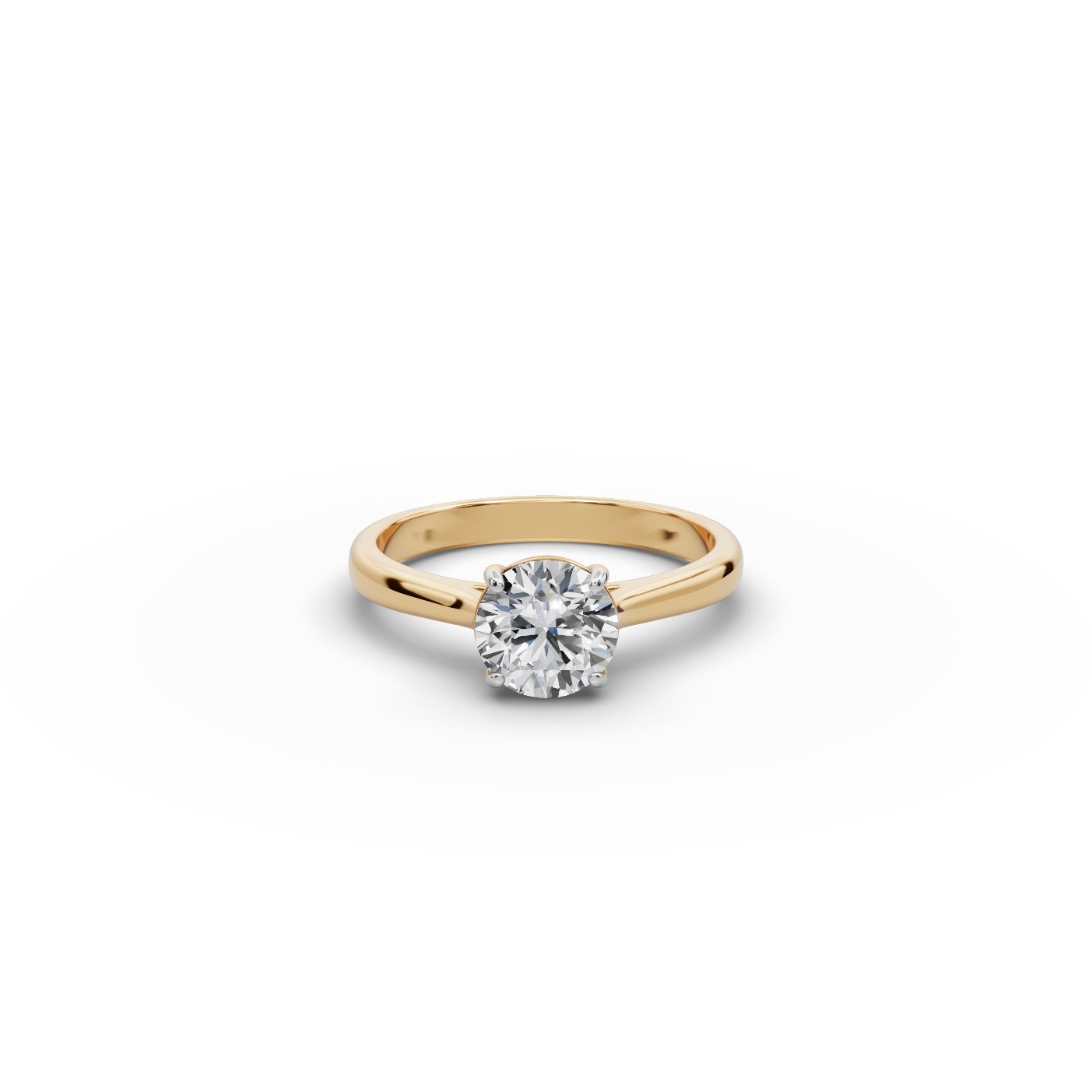 Everlasting Reverie Round Lab-Grown Diamond Solitaire Ring in yellow gold, set with lab-grown diamonds
