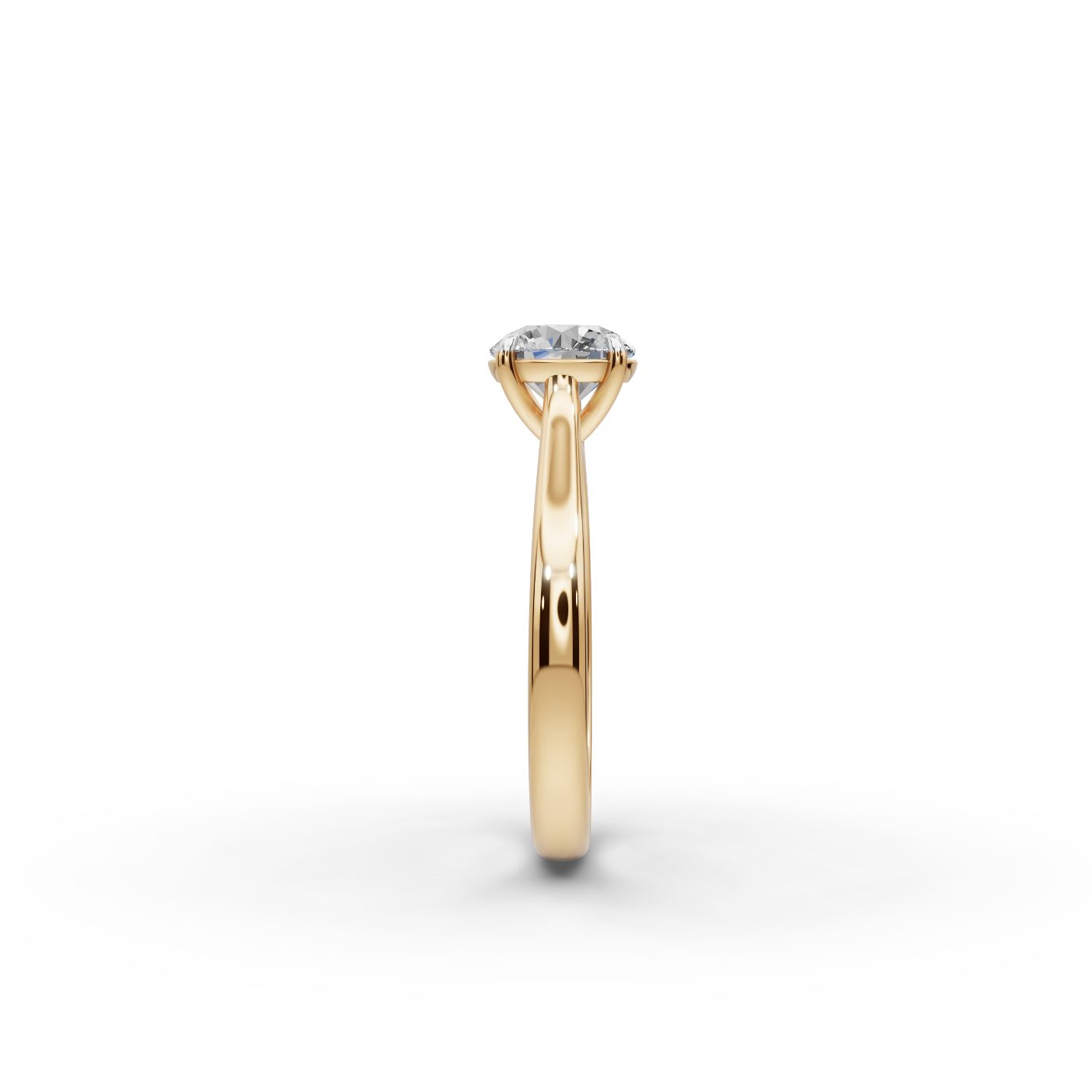 Everlasting Reverie Round Lab-Grown Diamond Solitaire Ring in yellow gold