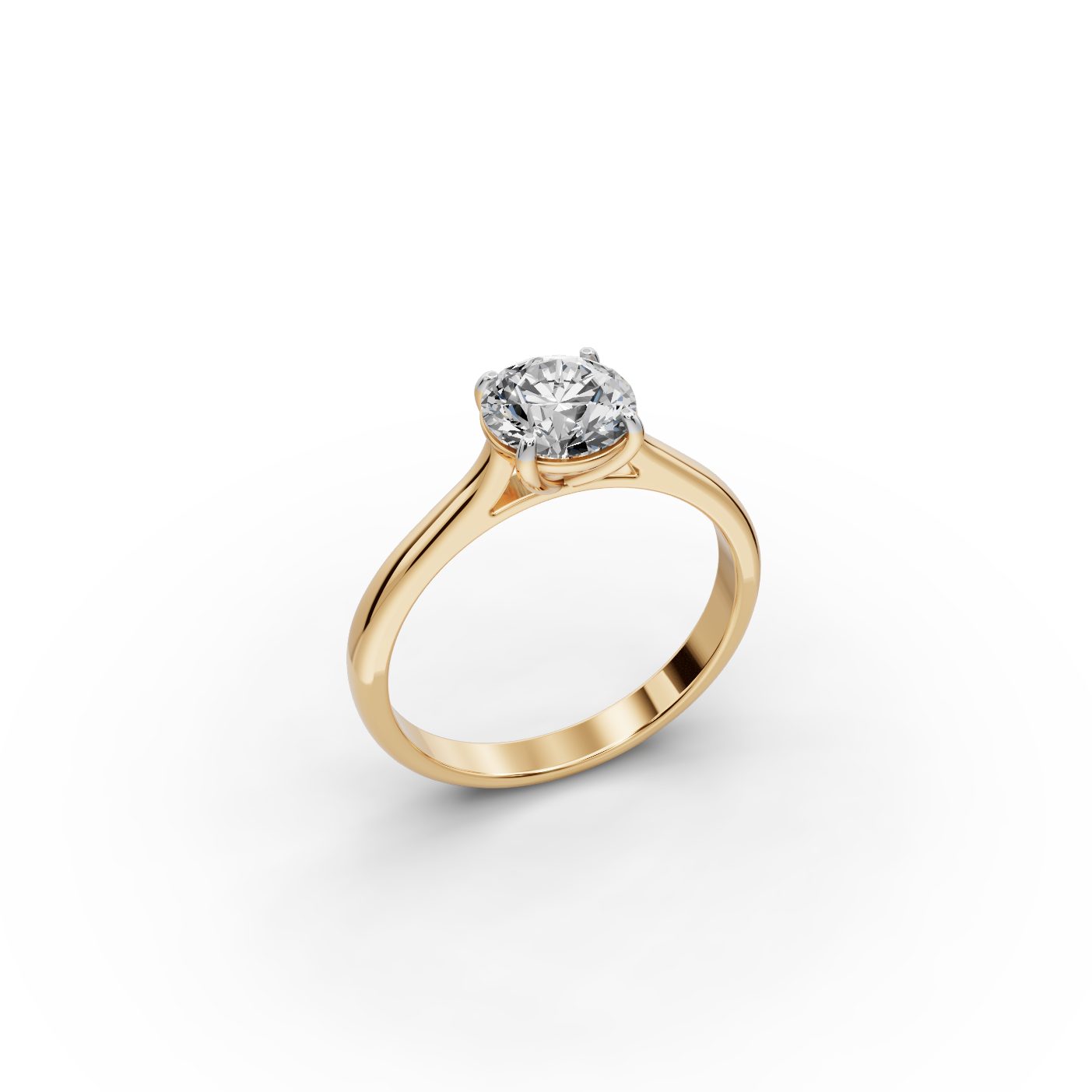 Everlasting Reverie Round Lab-Grown Diamond Solitaire Ring in yellow gold