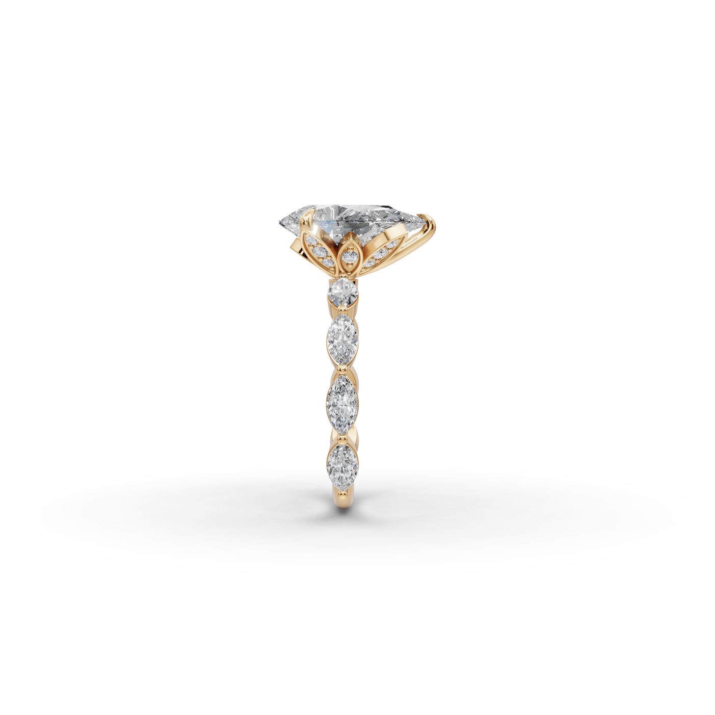 Enduring Aura Pear Lab-Grown Diamond Solitaire Ring in yellow gold