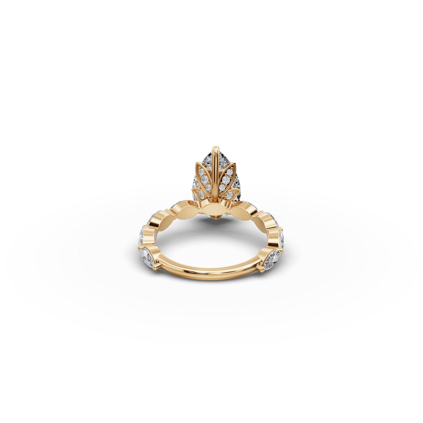 Enduring Aura Pear Lab-Grown Diamond Solitaire Ring in yellow gold