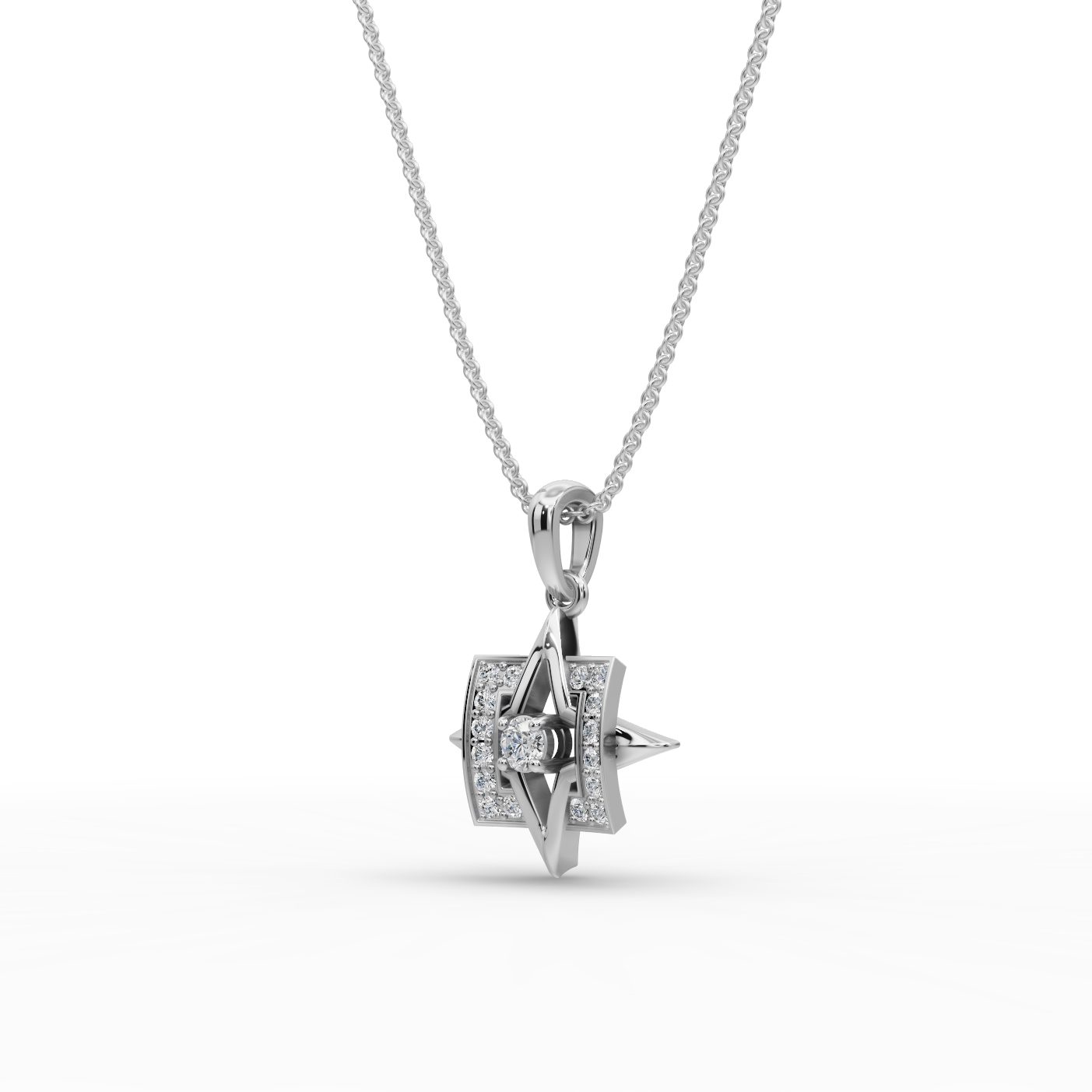 Elegant Bloom Star Lab-Grown Diamond Silver Pendant in silver
